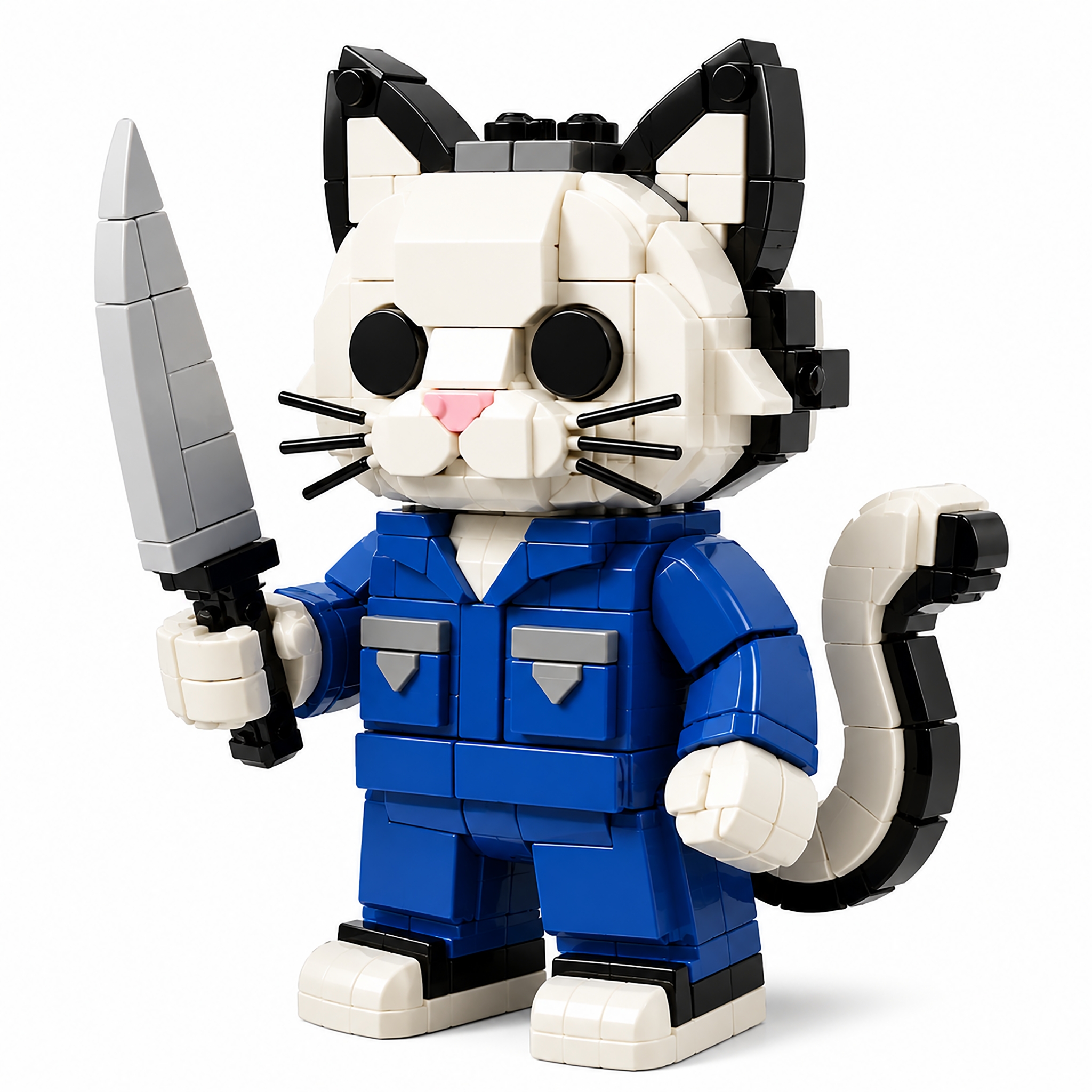 Masked Horror Cat Building Blocks Set