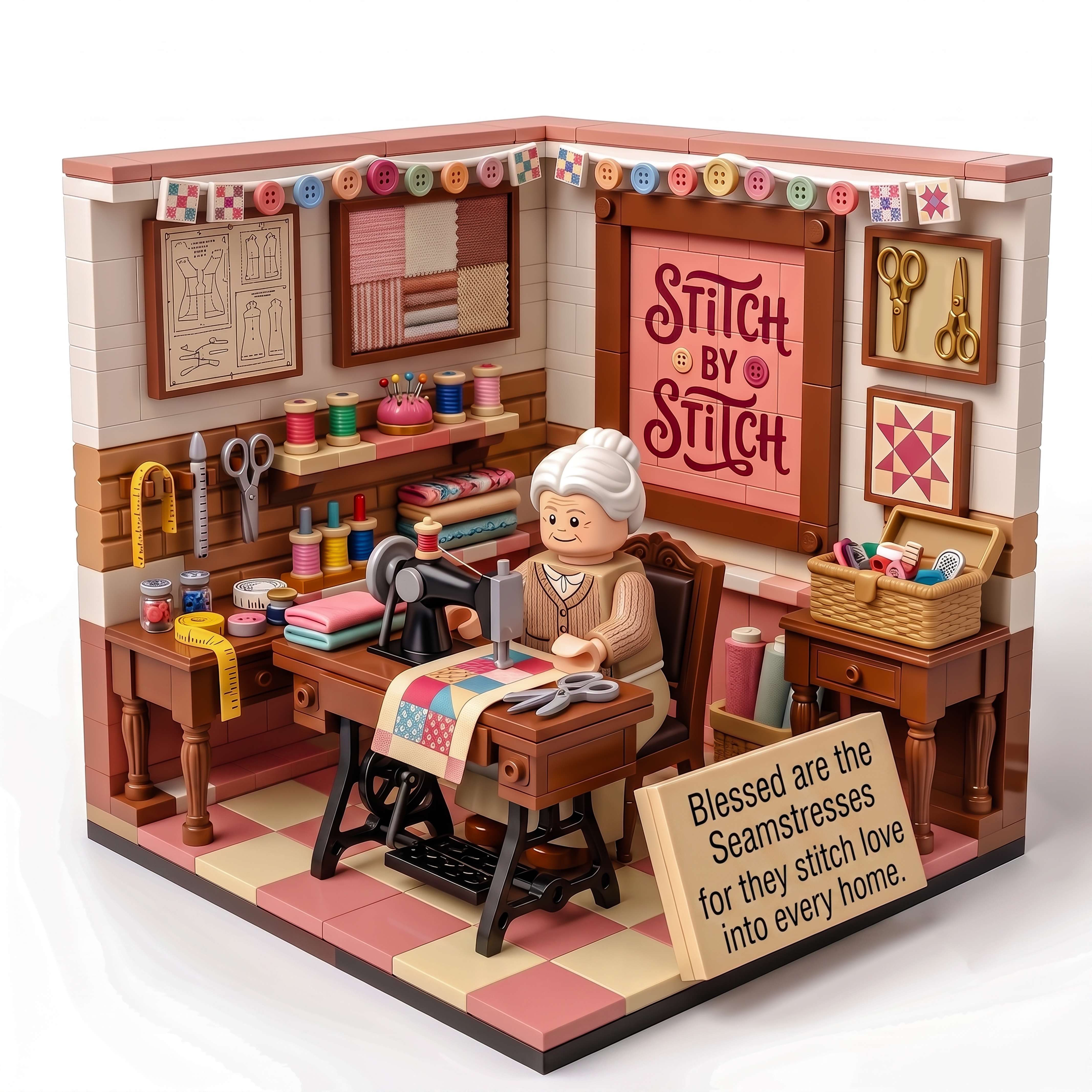 Stitch by Stitch Seamstress Workshop Building Set
