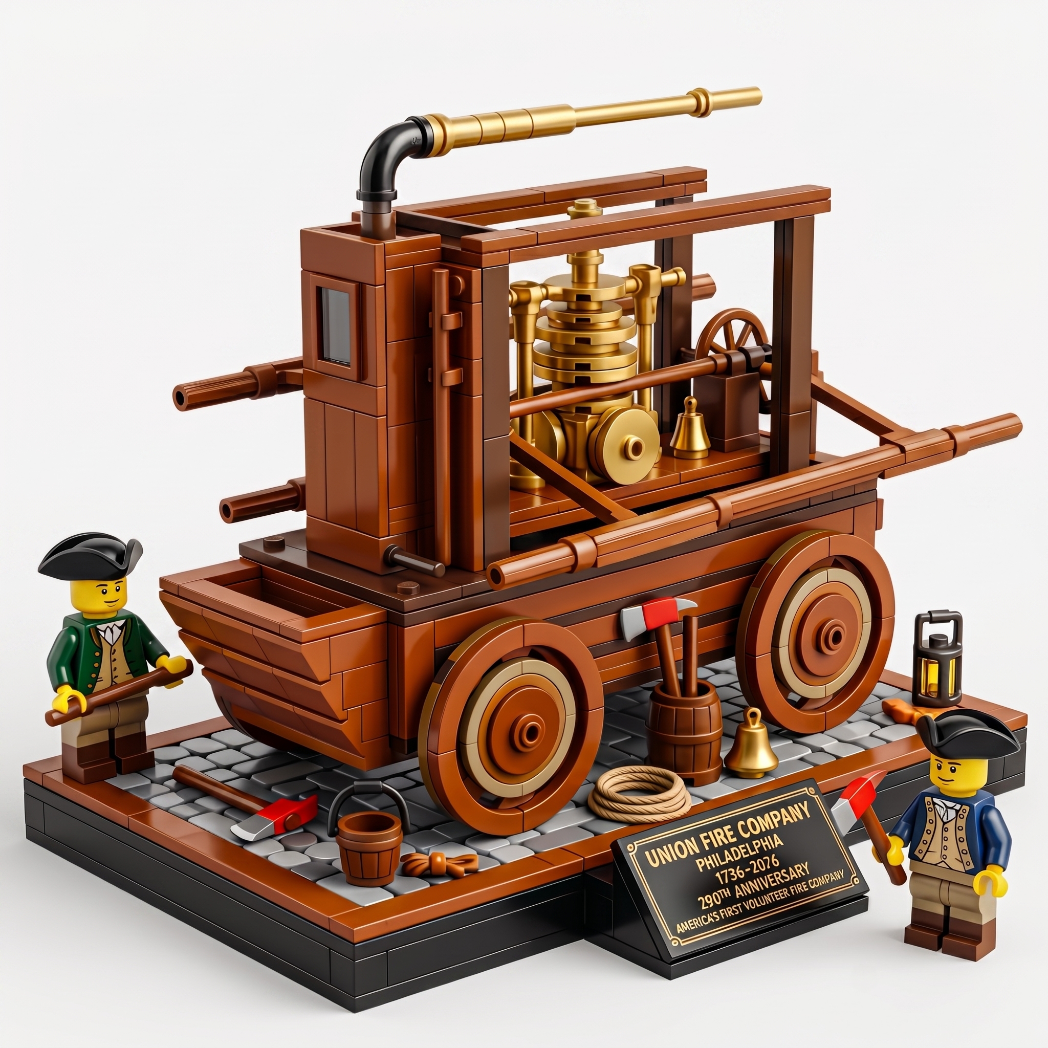 Colonial Fire Engine Tribute Display Building Set