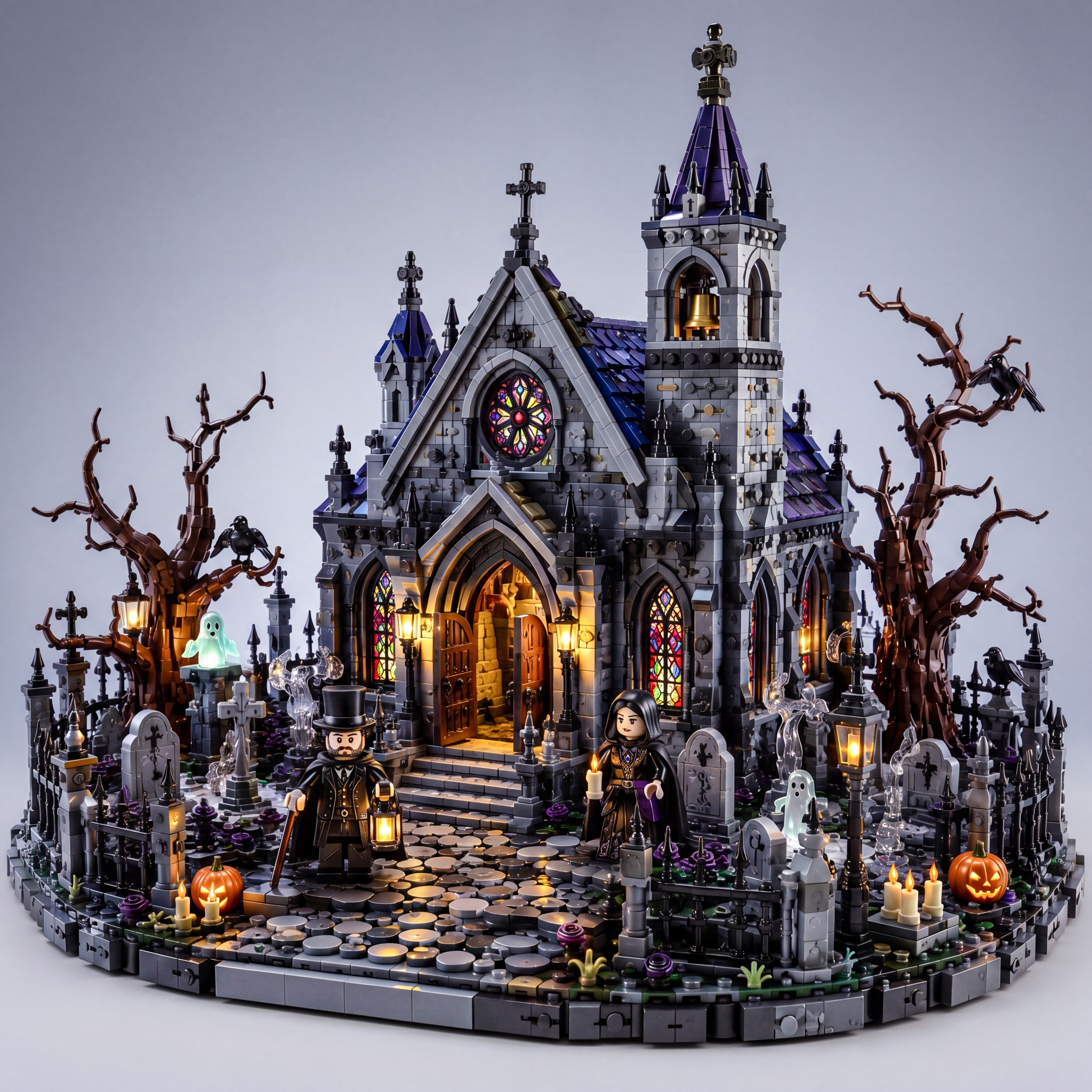 Haunted Gothic Chapel Building Blocks Set