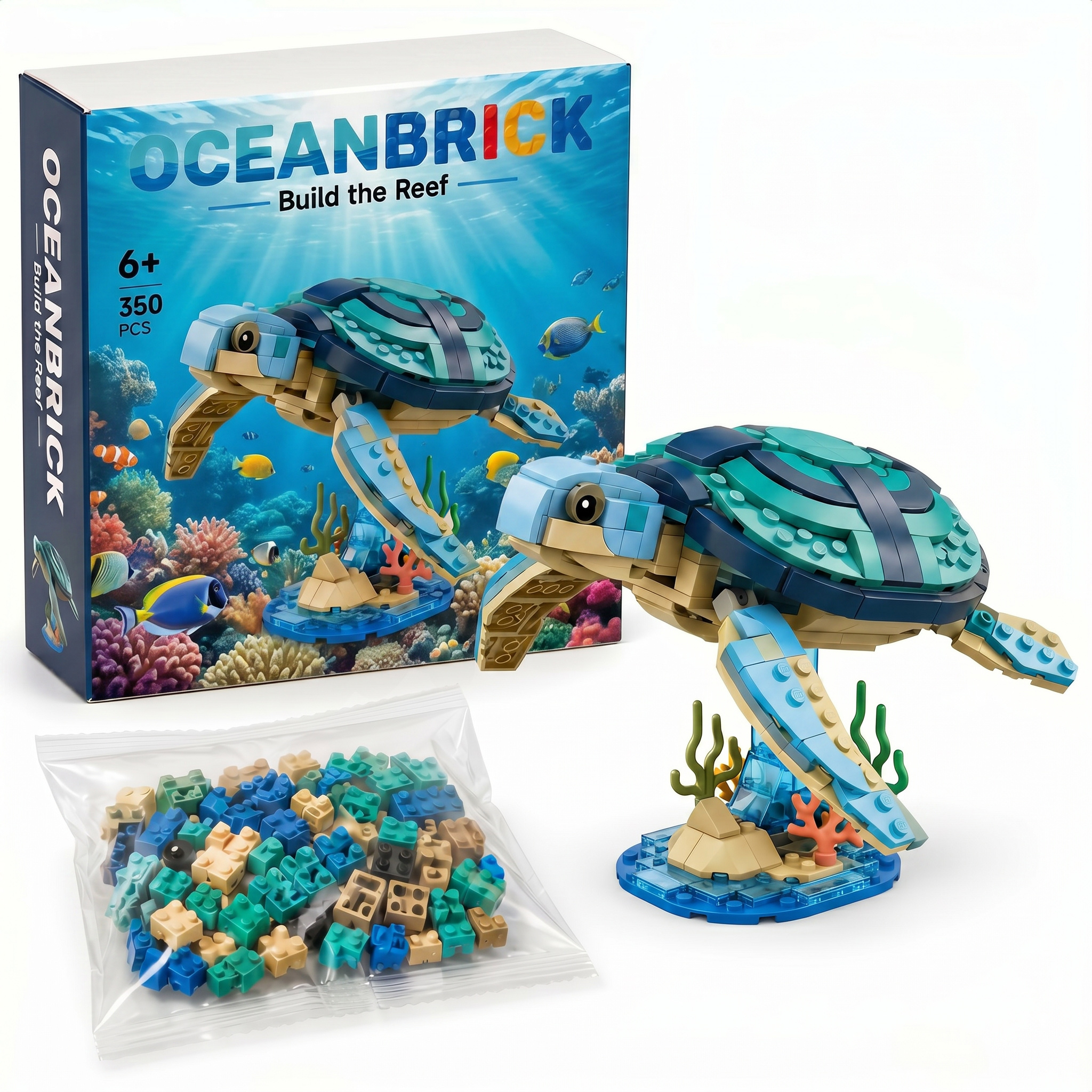 Ocean Turtle Reef Display Building Set