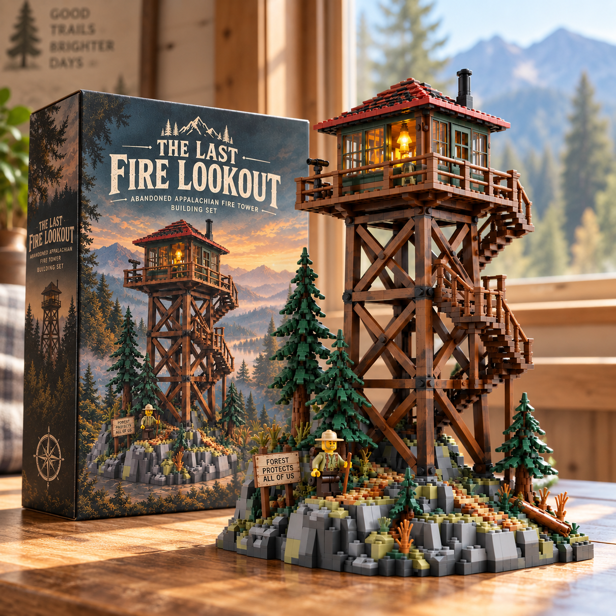 Abandoned Appalachian Fire Tower Building Set 