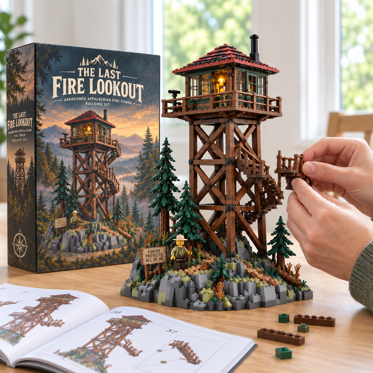 Abandoned Appalachian Fire Tower Building Set 