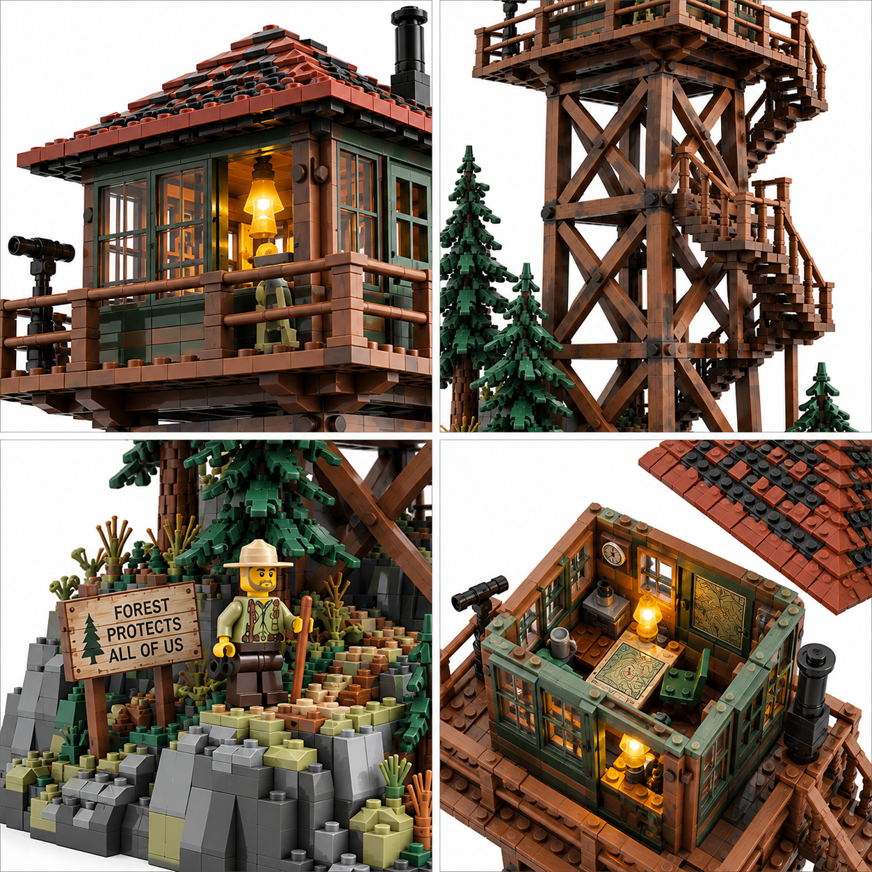 Abandoned Appalachian Fire Tower Building Set 