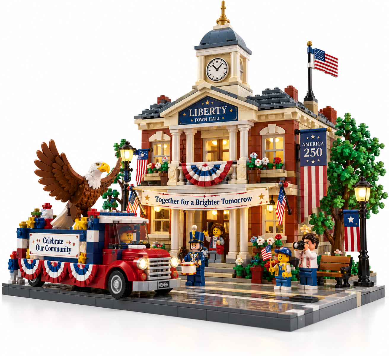 America 250 Liberty Town Hall Building Set 