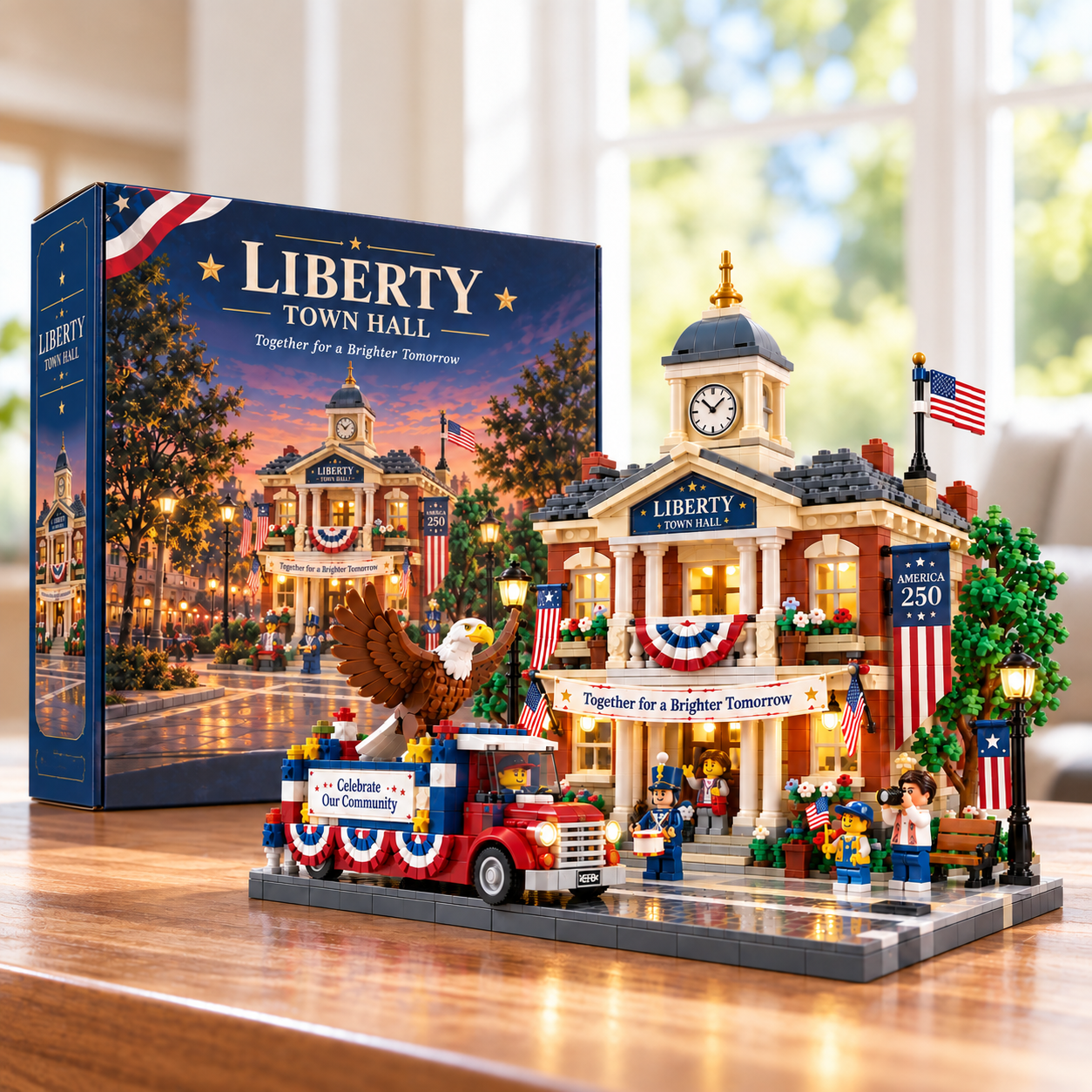 America 250 Liberty Town Hall Building Set 