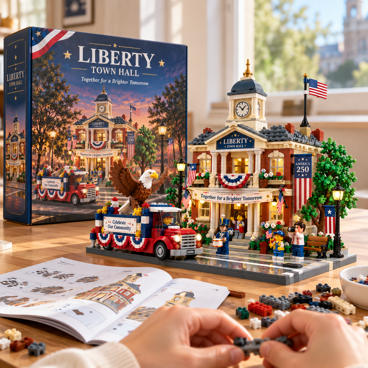 America 250 Liberty Town Hall Building Set 