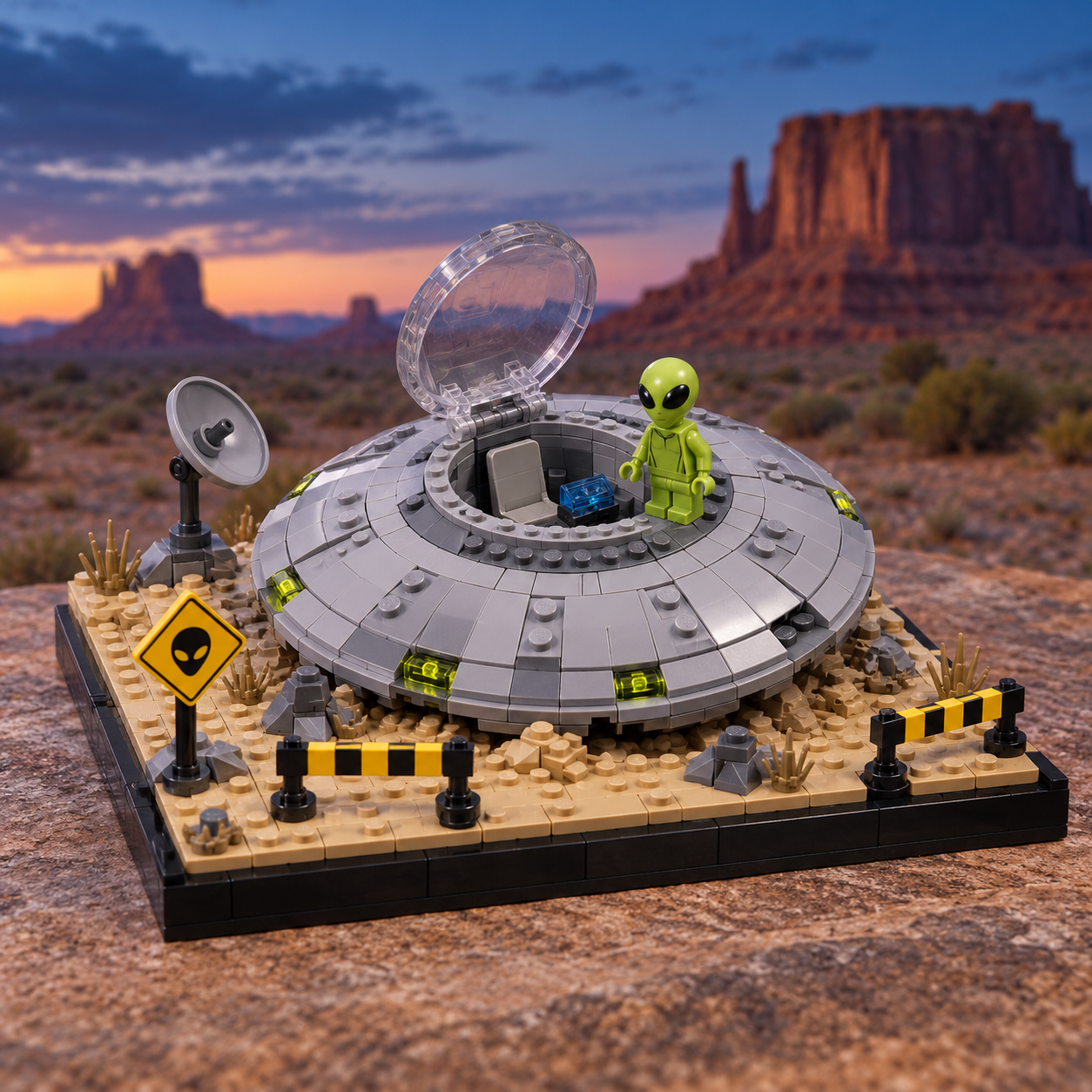 Area 51 Alien UFO Crash Site Collector Building Set