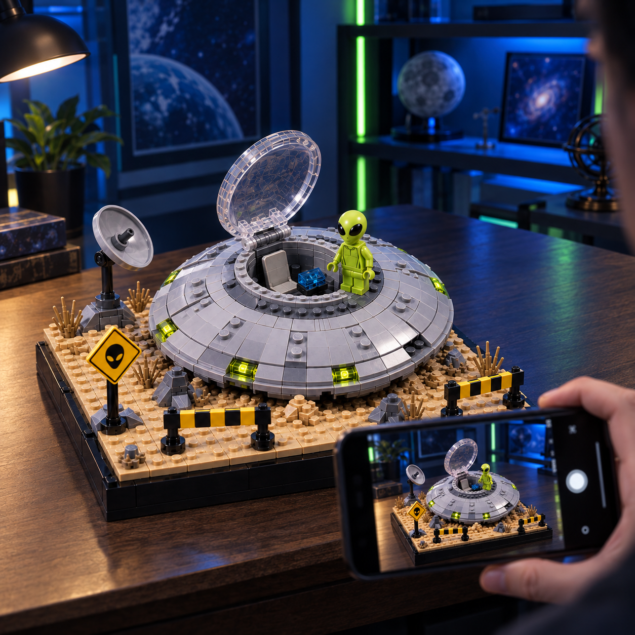 Area 51 Alien UFO Crash Site Collector Building Set