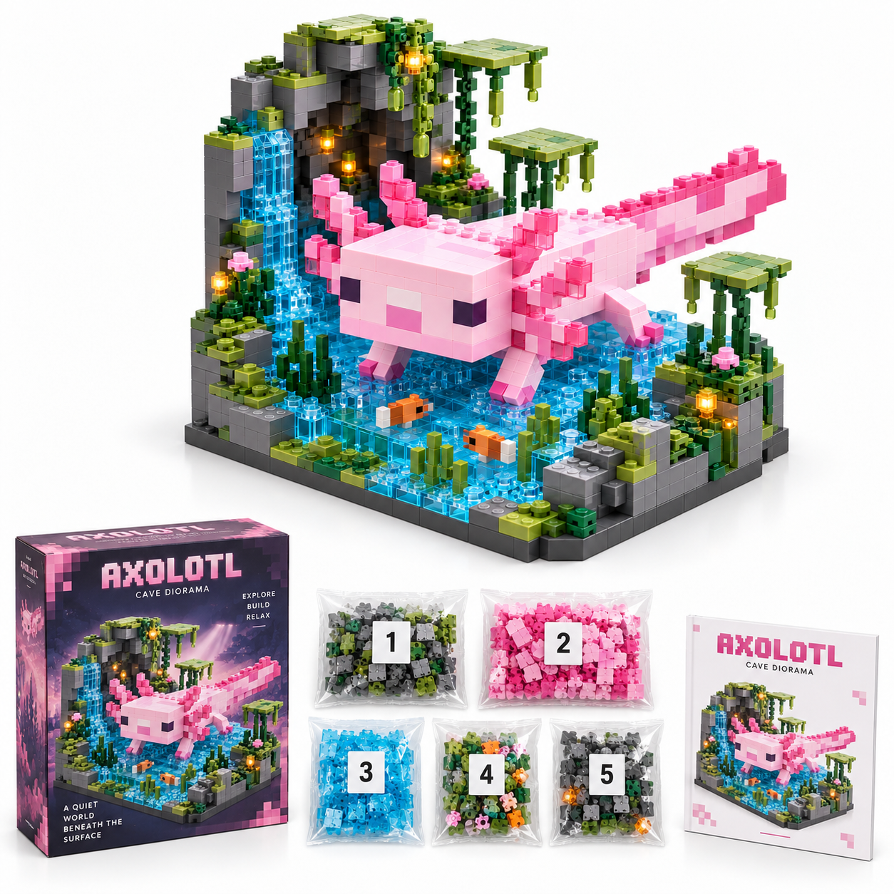 Axolotl Hidden Grotto Building Set