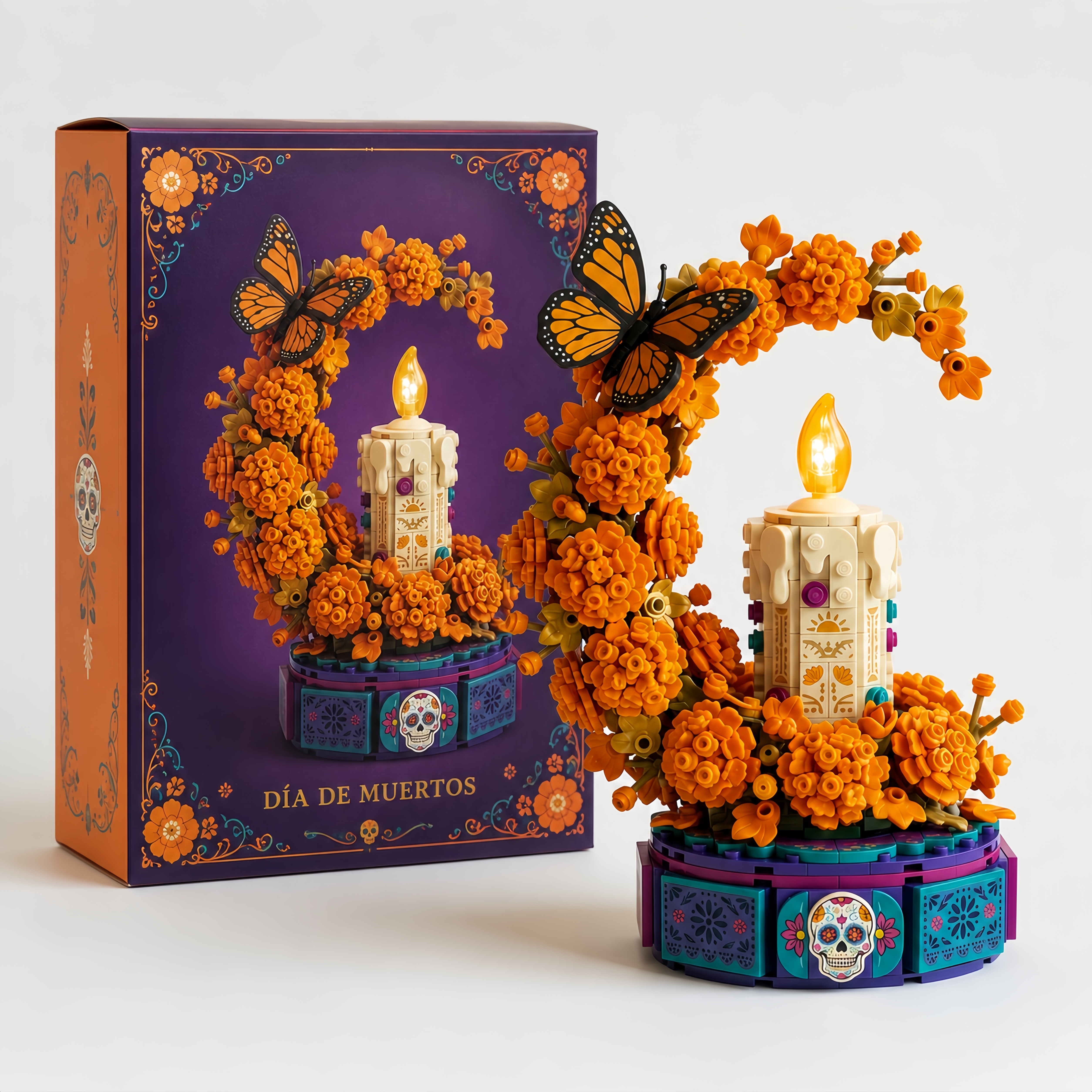 Day of the Dead Marigold Candle Holder