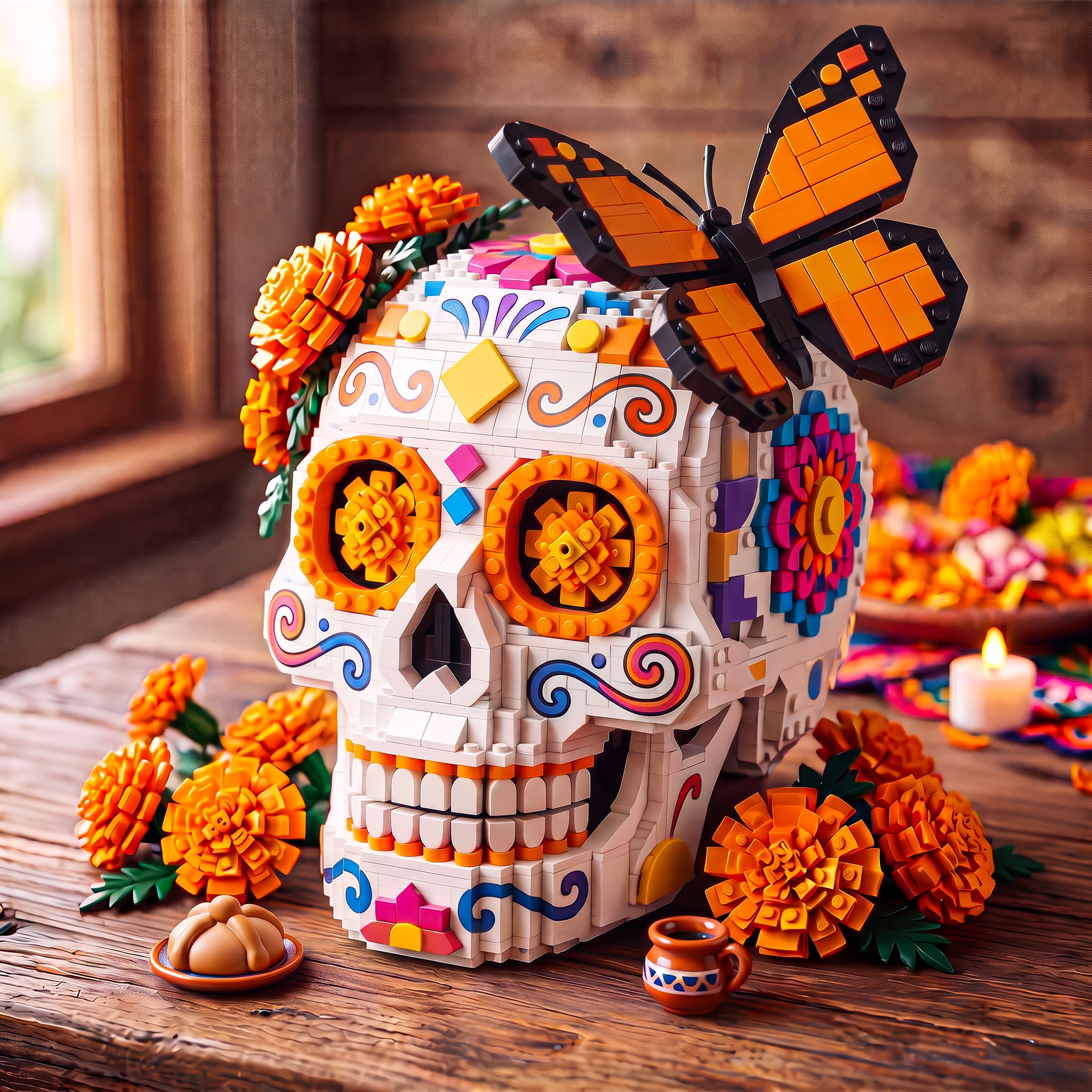 Day of the Dead Calavera Skull Building Set