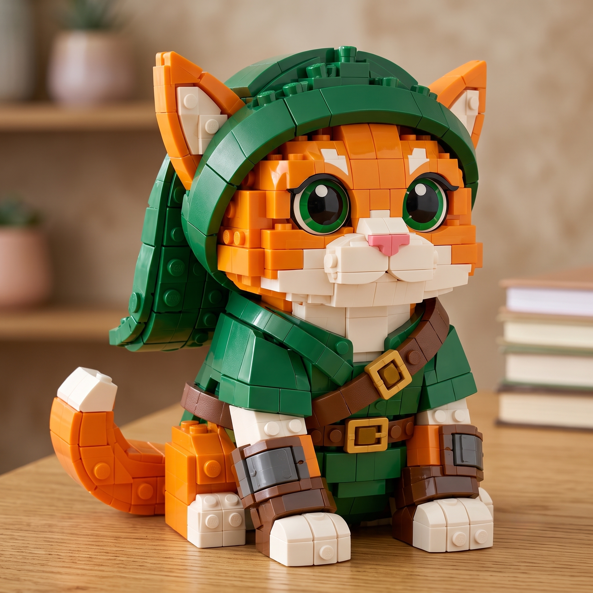 Forest Hero Cat Building Blocks Set