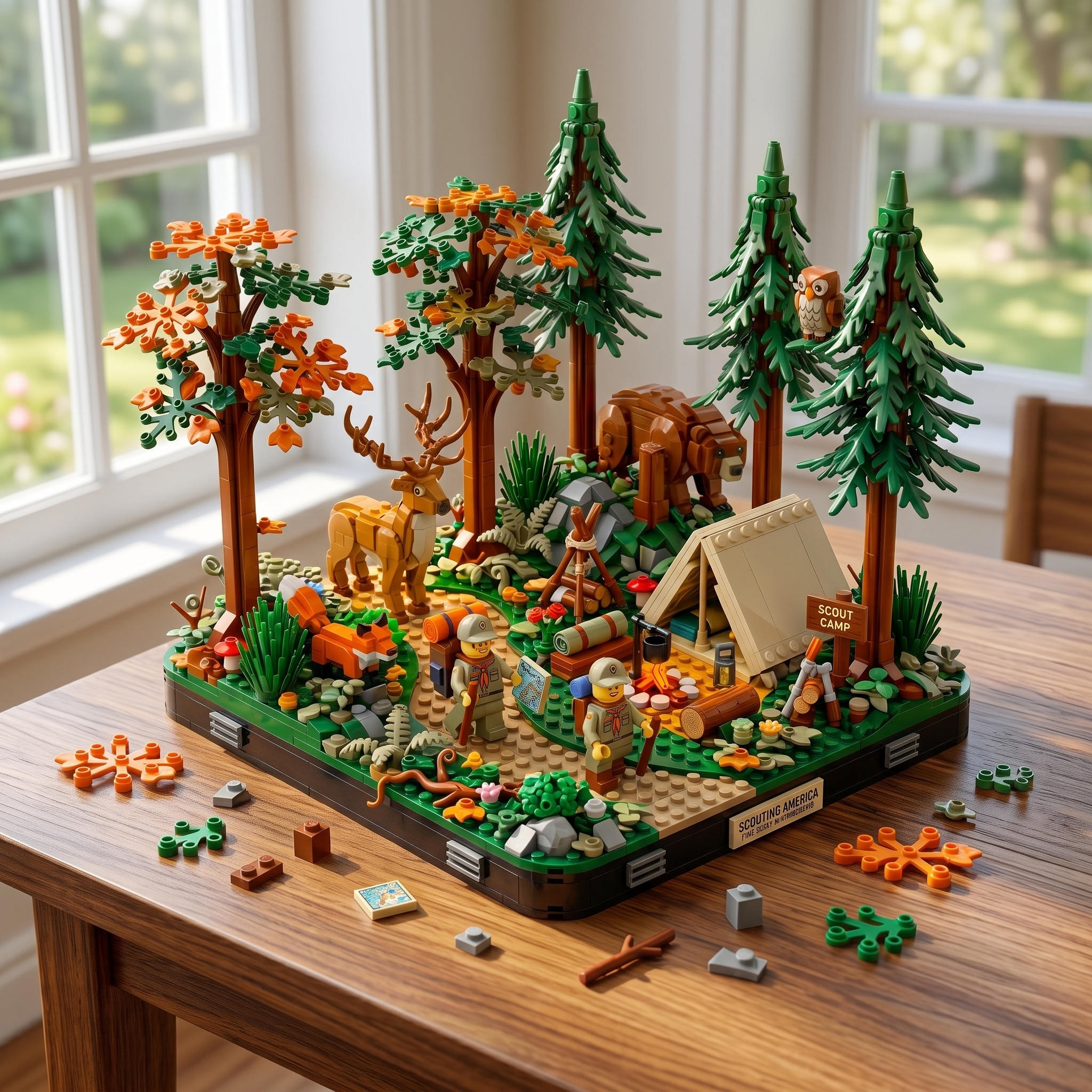 Forest Scout Camp Adventure Building Blocks Set