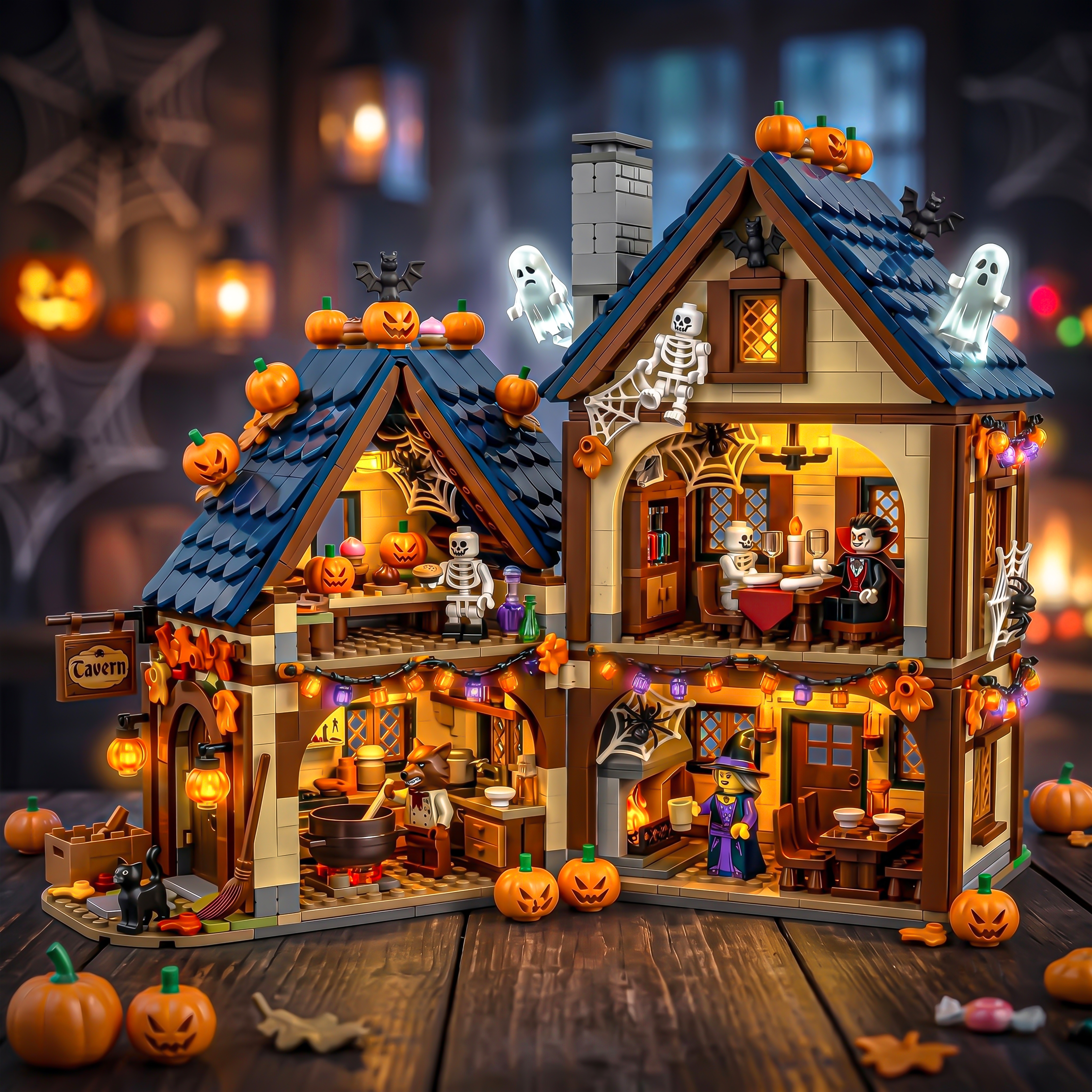 Halloween Gothic Monster Tavern Building Block Set