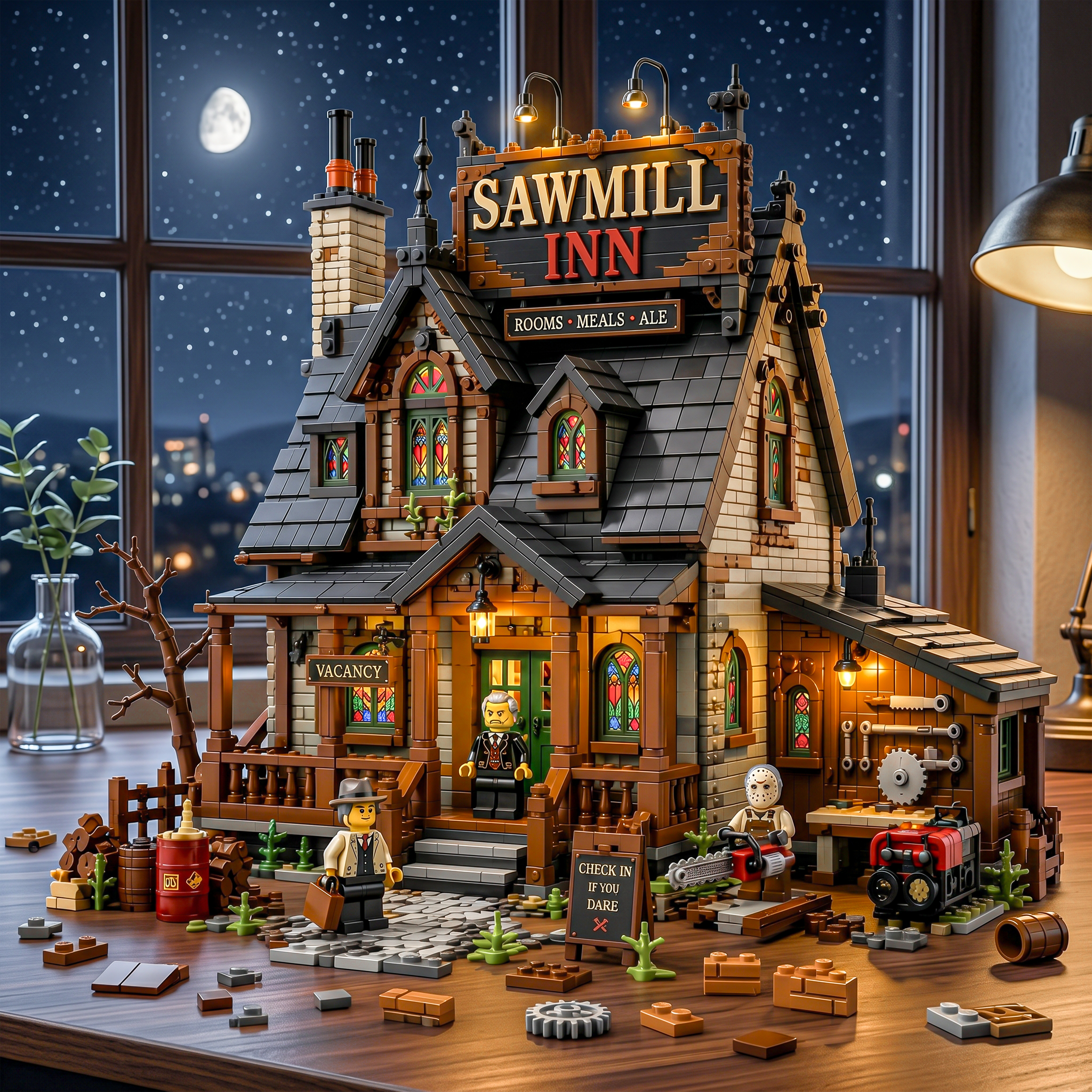 Haunted Sawmill Inn Gothic Building Set