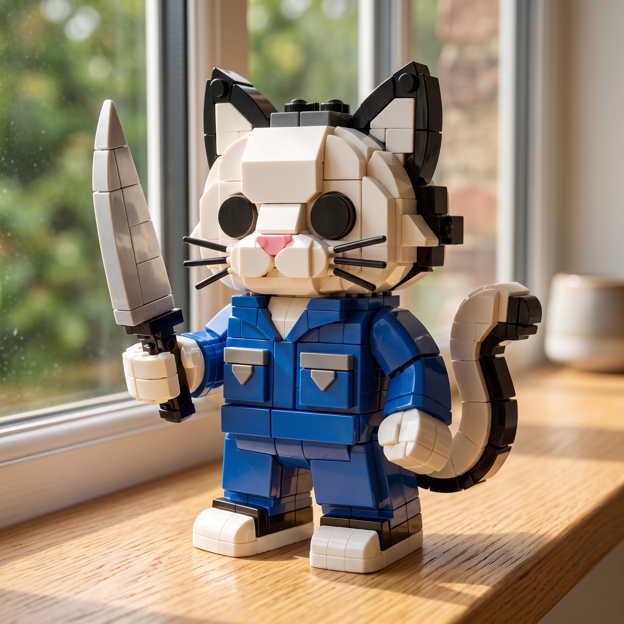 Masked Horror Cat Building Blocks Set