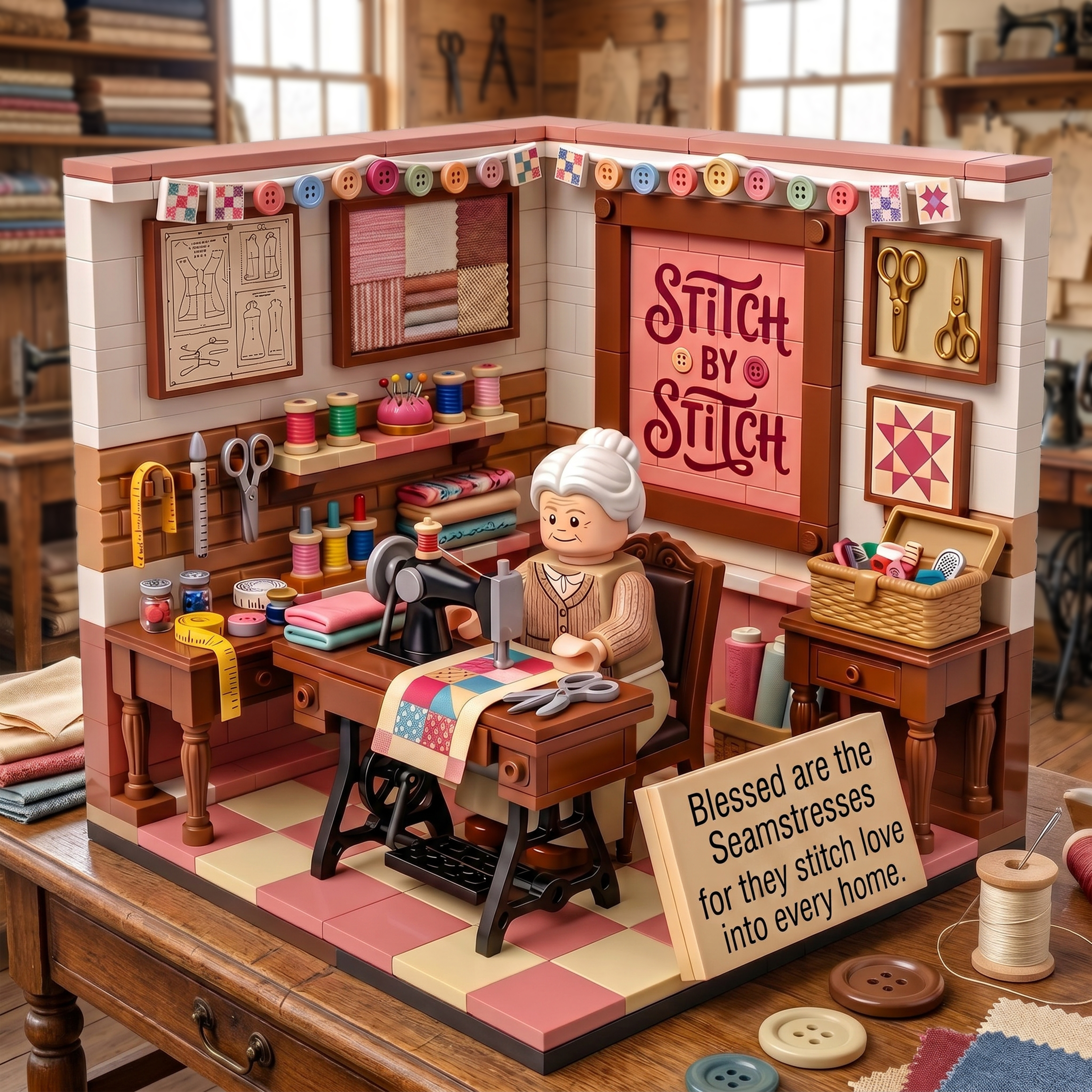 Stitch by Stitch Seamstress Workshop Building Set
