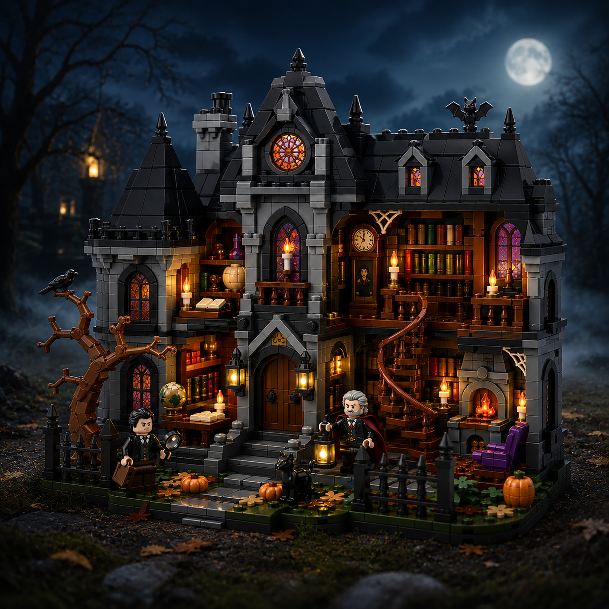 Ravencrest Gothic Manor Library Building Set