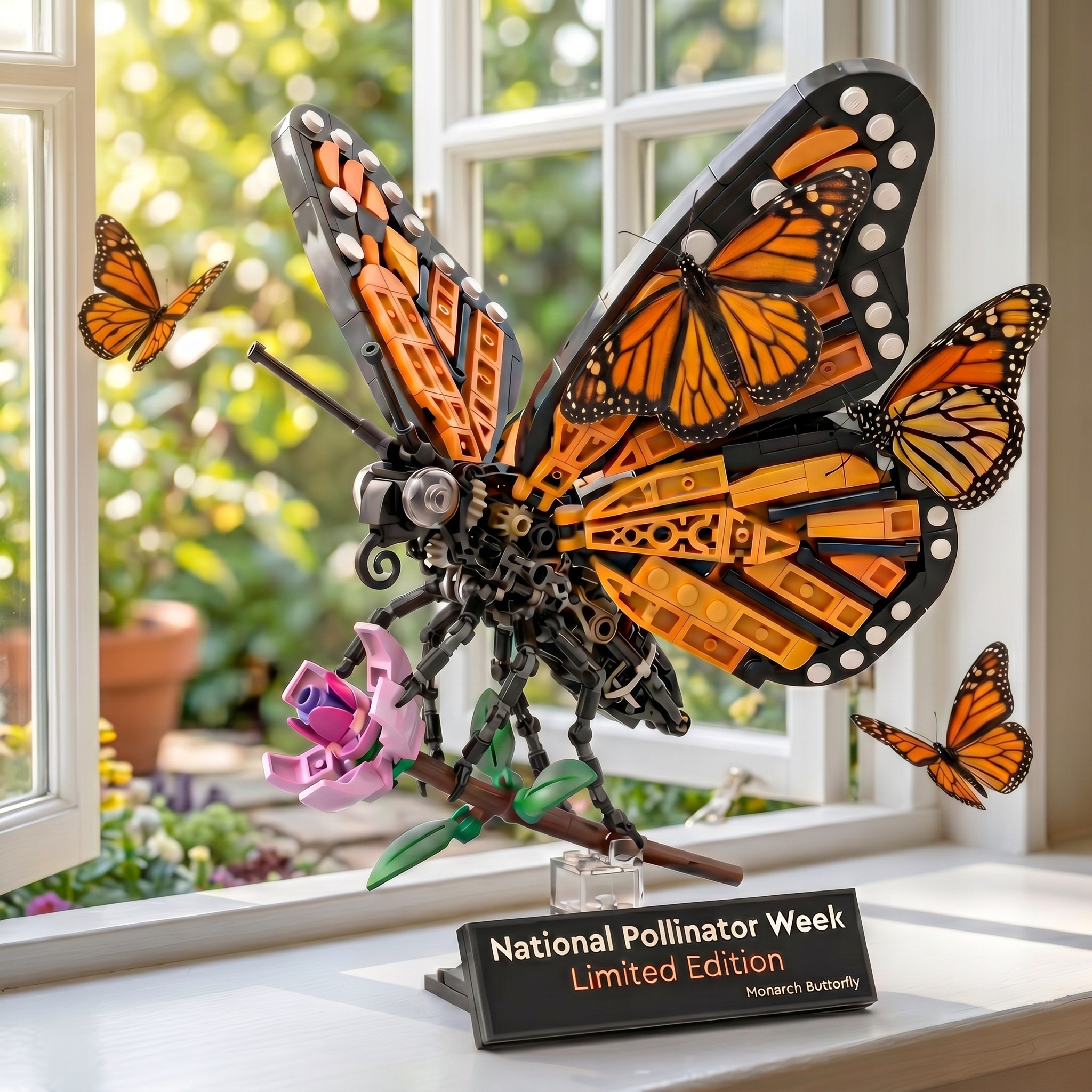 Monarch Butterfly Pollinator Display Building Set