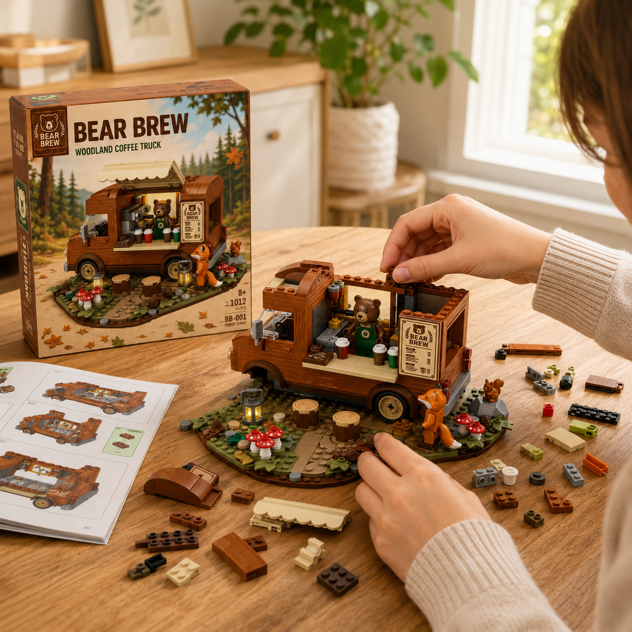 Bear Brew Woodland Coffee Truck Display Building Set
