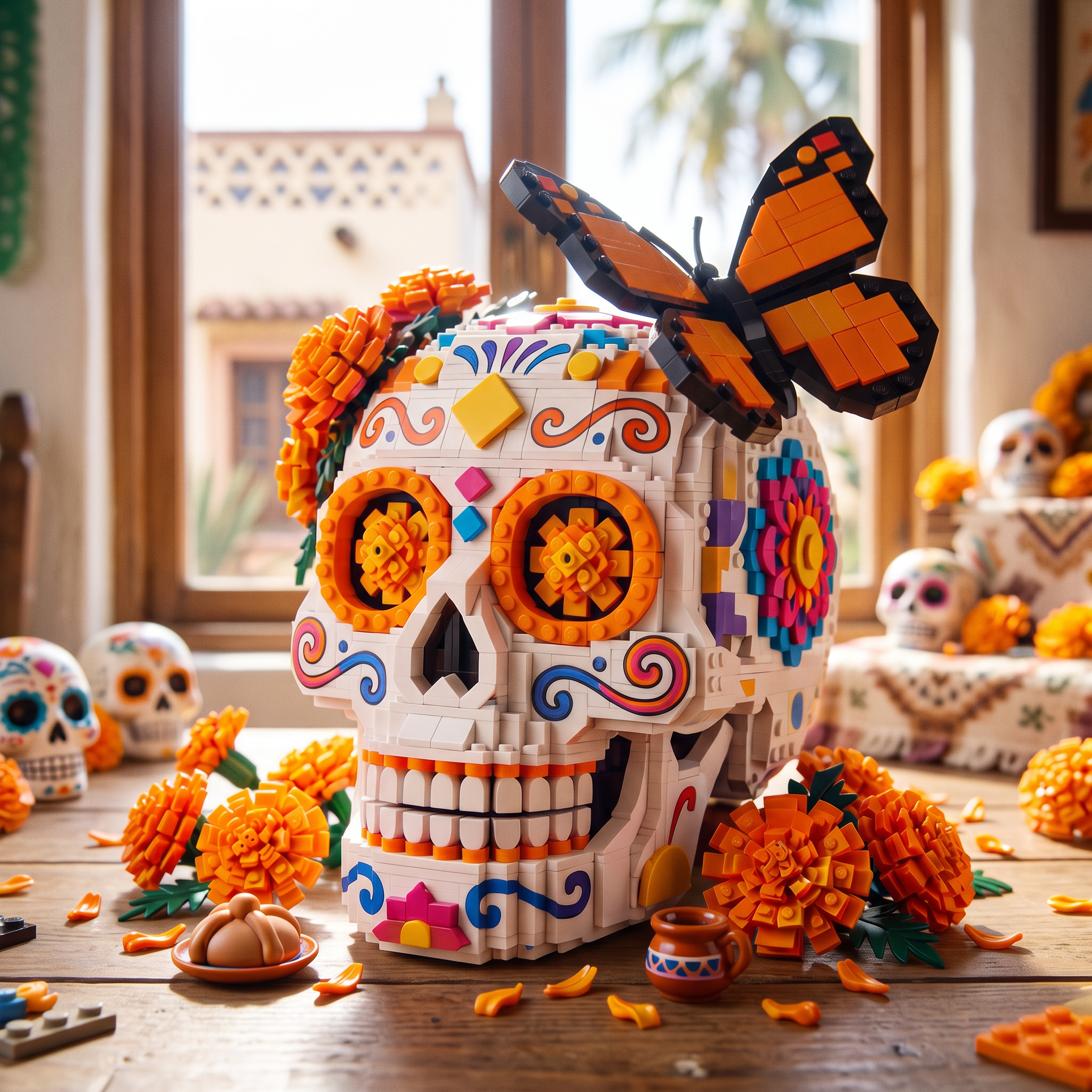Day of the Dead Calavera Skull Building Set