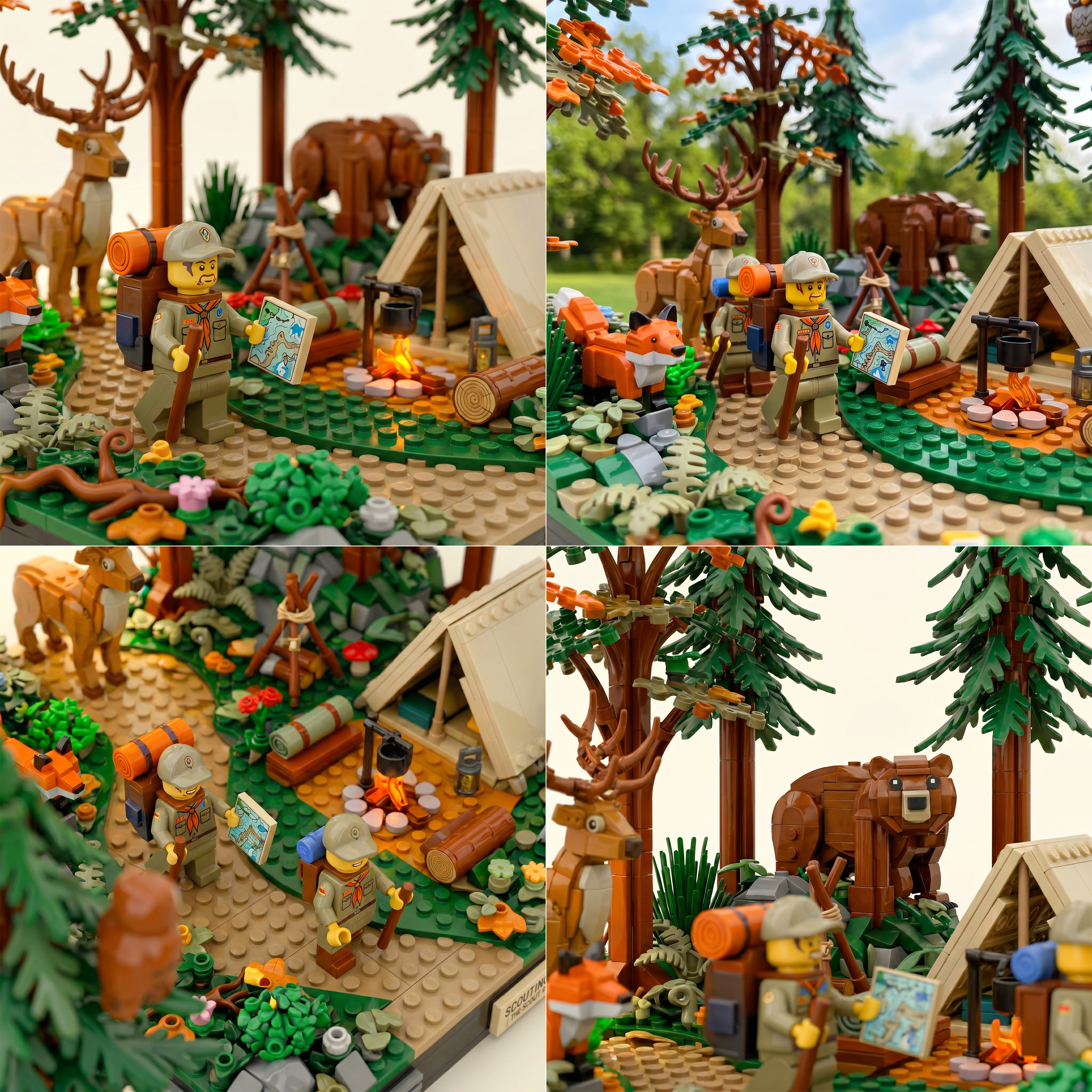 Forest Scout Camp Adventure Building Blocks Set