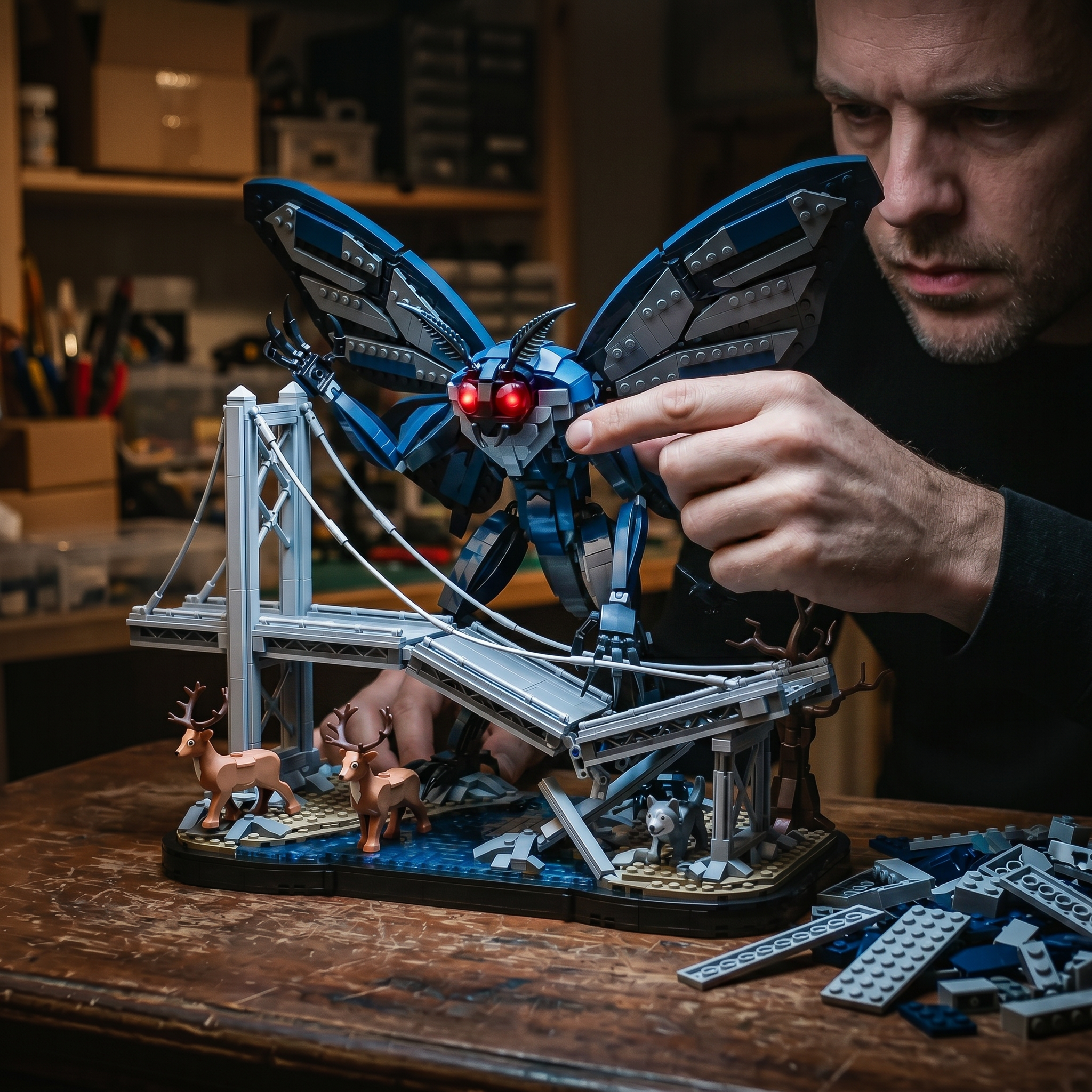 Shadow Wing Moth Titan Bridge Diorama Building Set