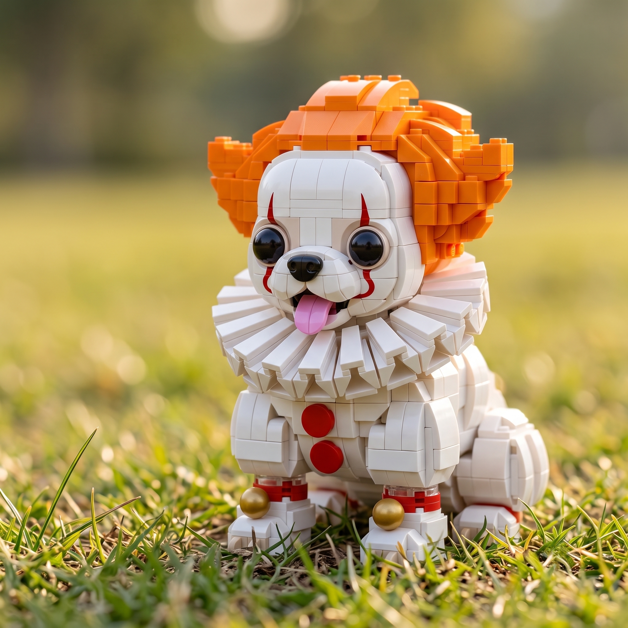 Halloween Clown Chihuahua Building Blocks Set