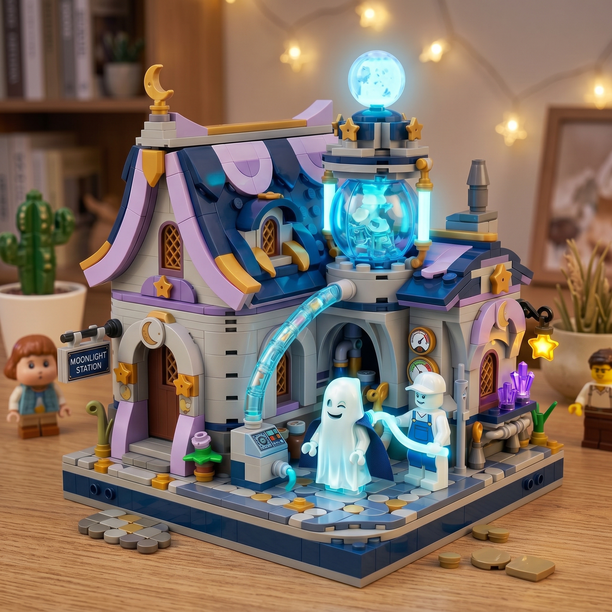 Halloween Ghost Moonlight Station Display Building Set