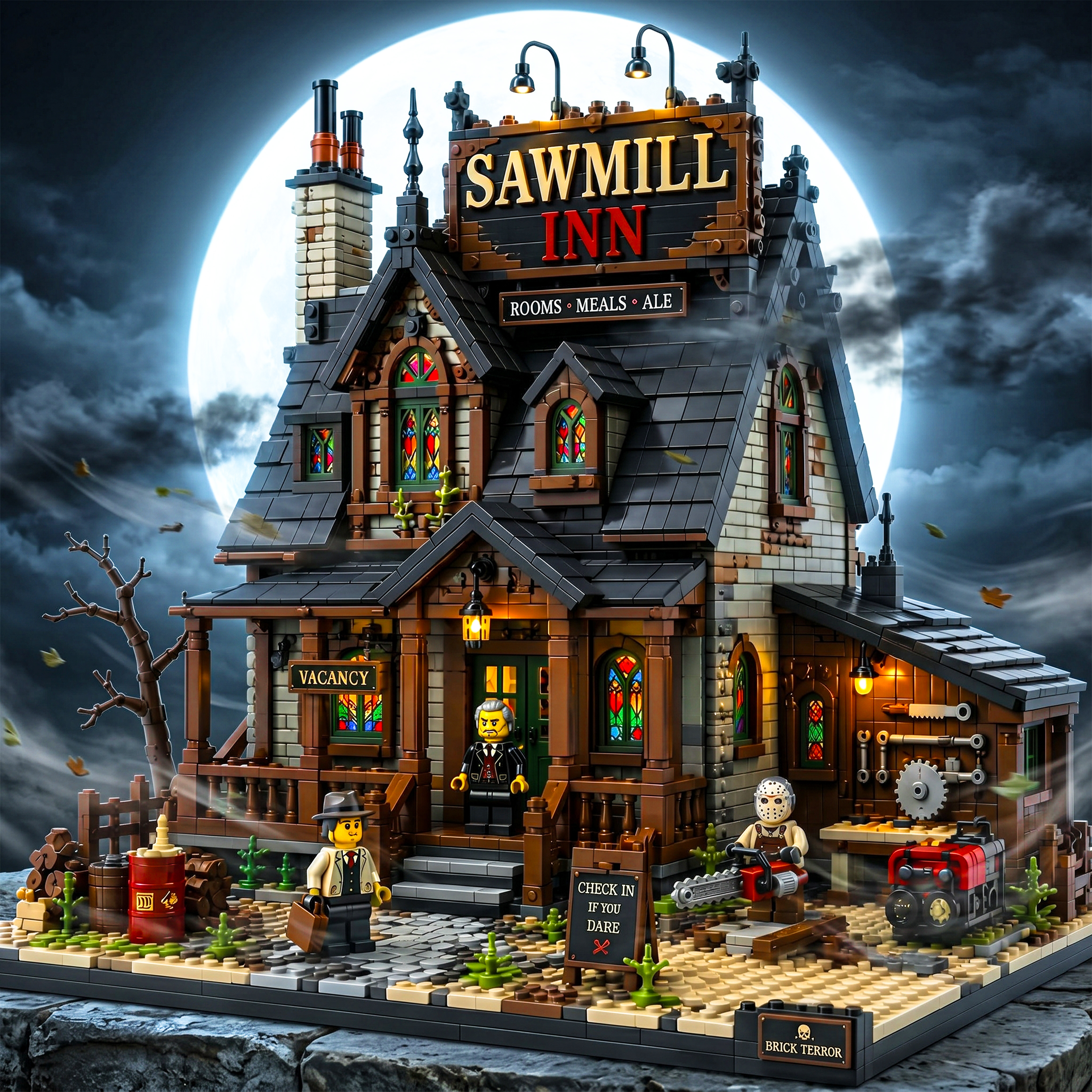 Haunted Sawmill Inn Gothic Building Set