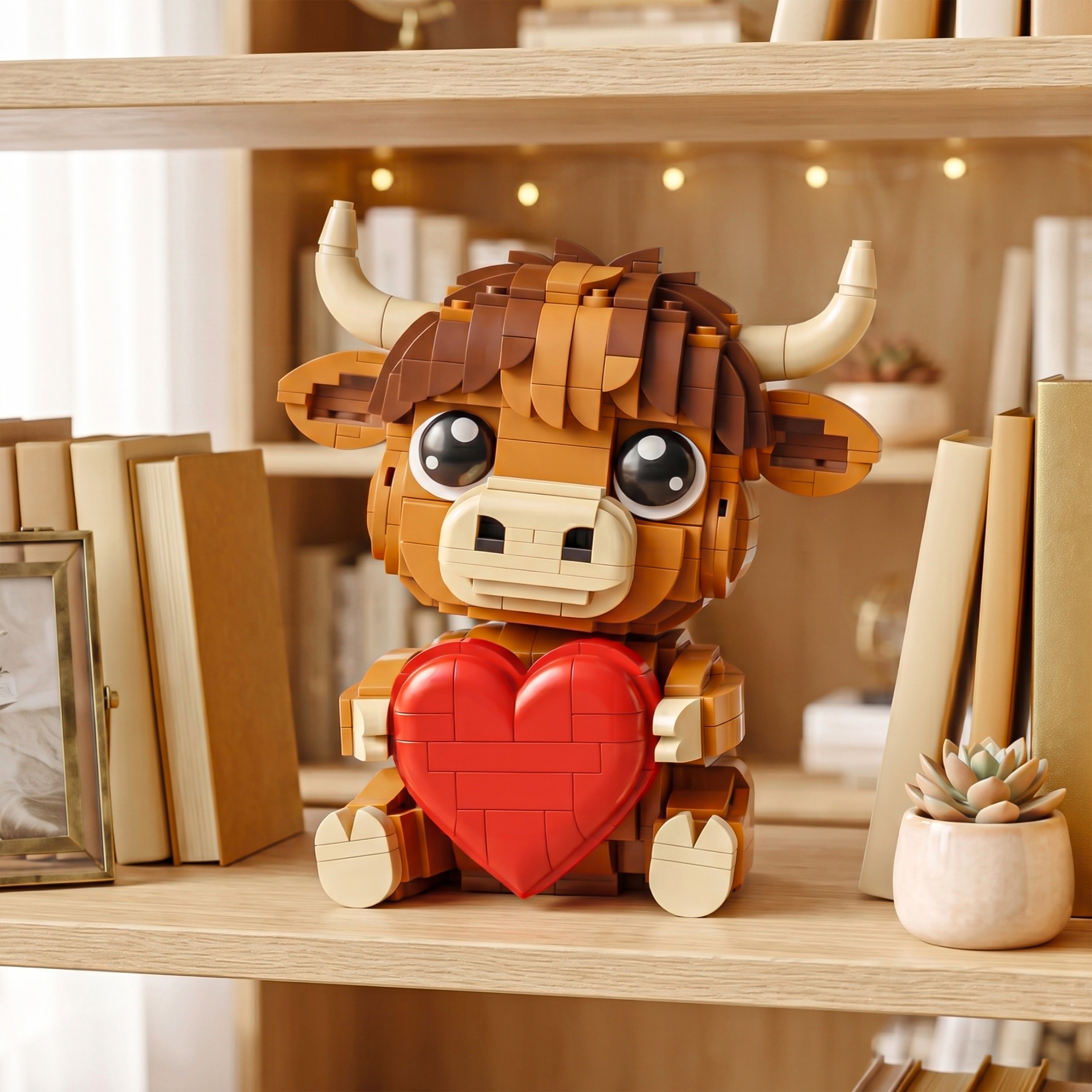 Highland Cow Heart Hugger Building Set