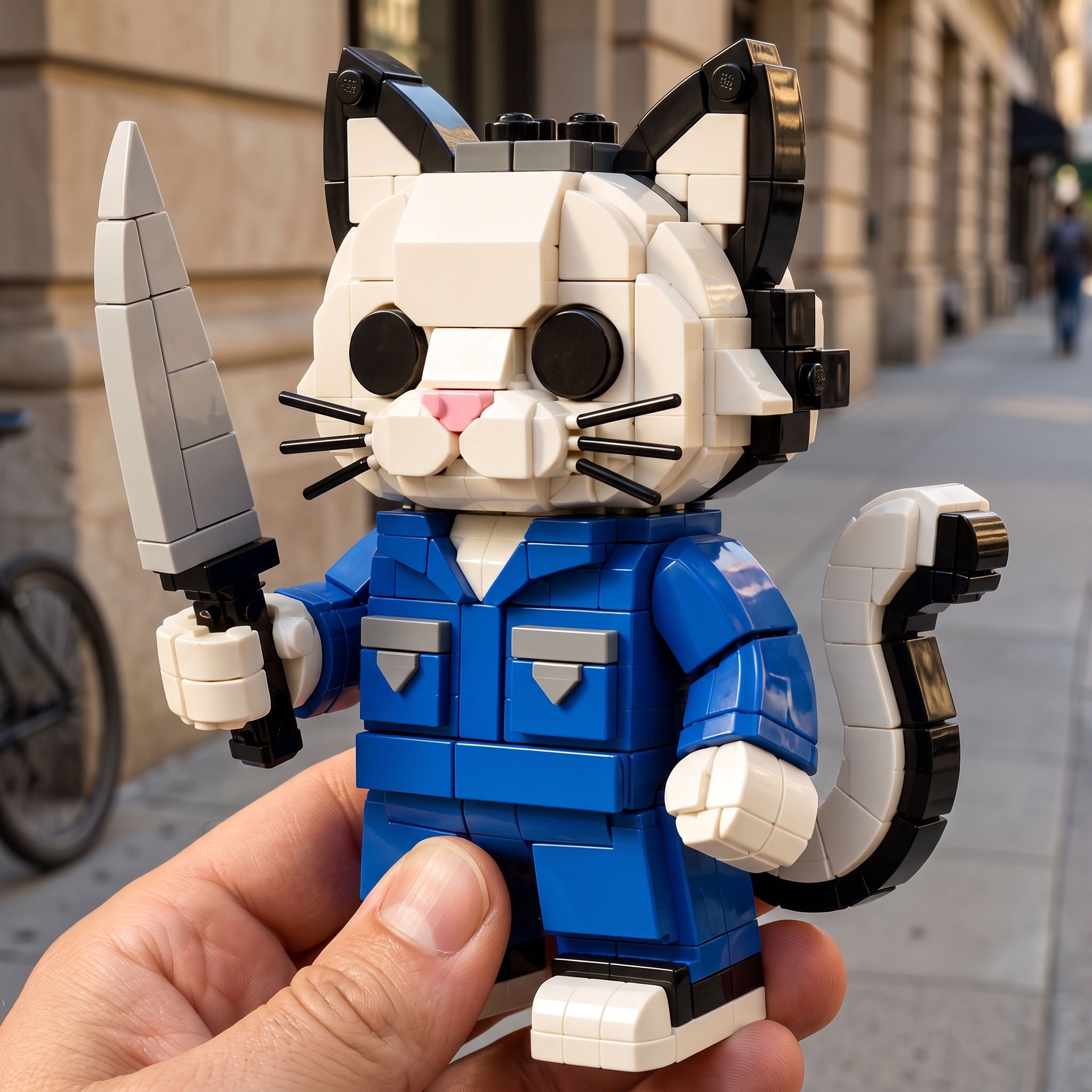 Masked Horror Cat Building Blocks Set