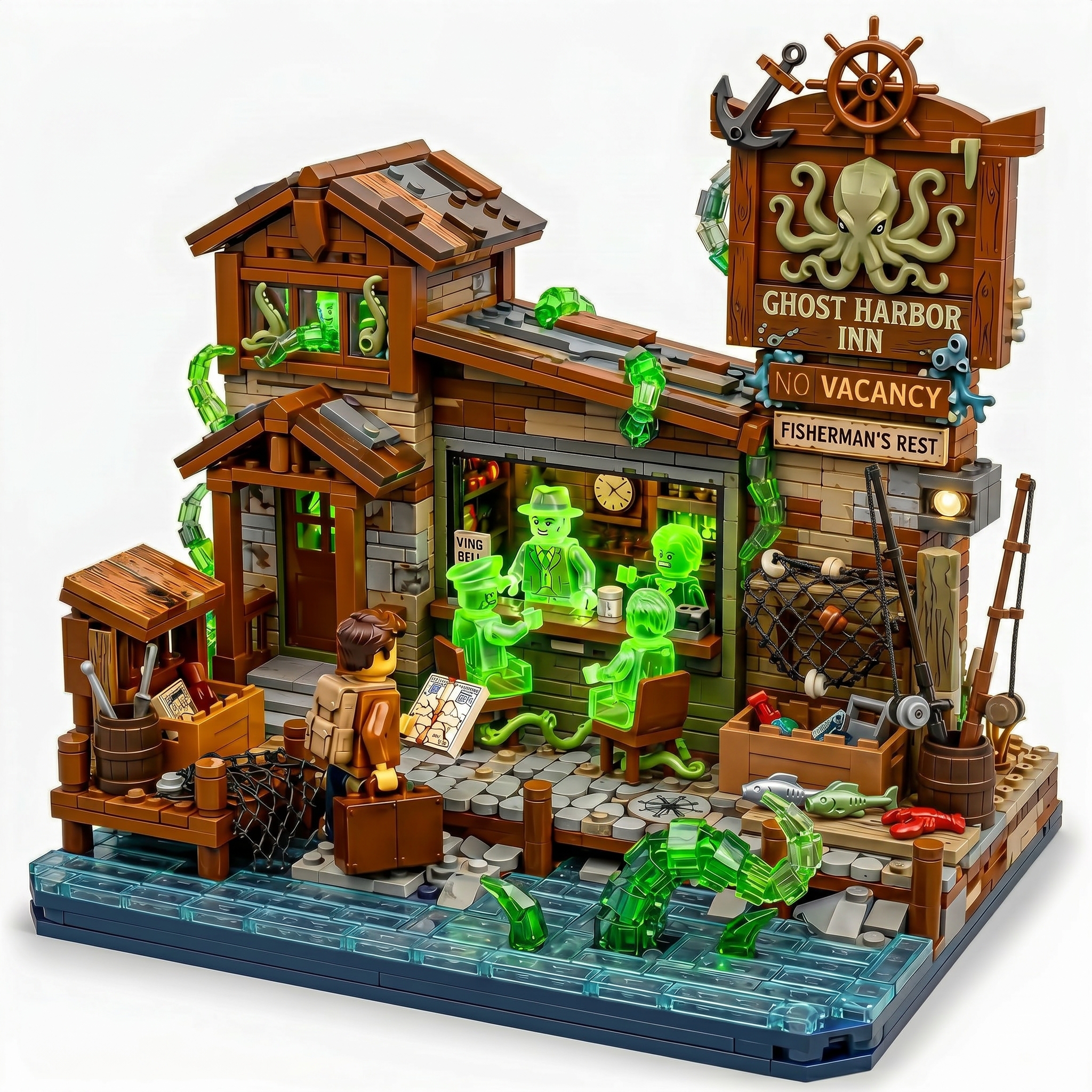Curse of Dread Harbor Ghost Inn Building Set