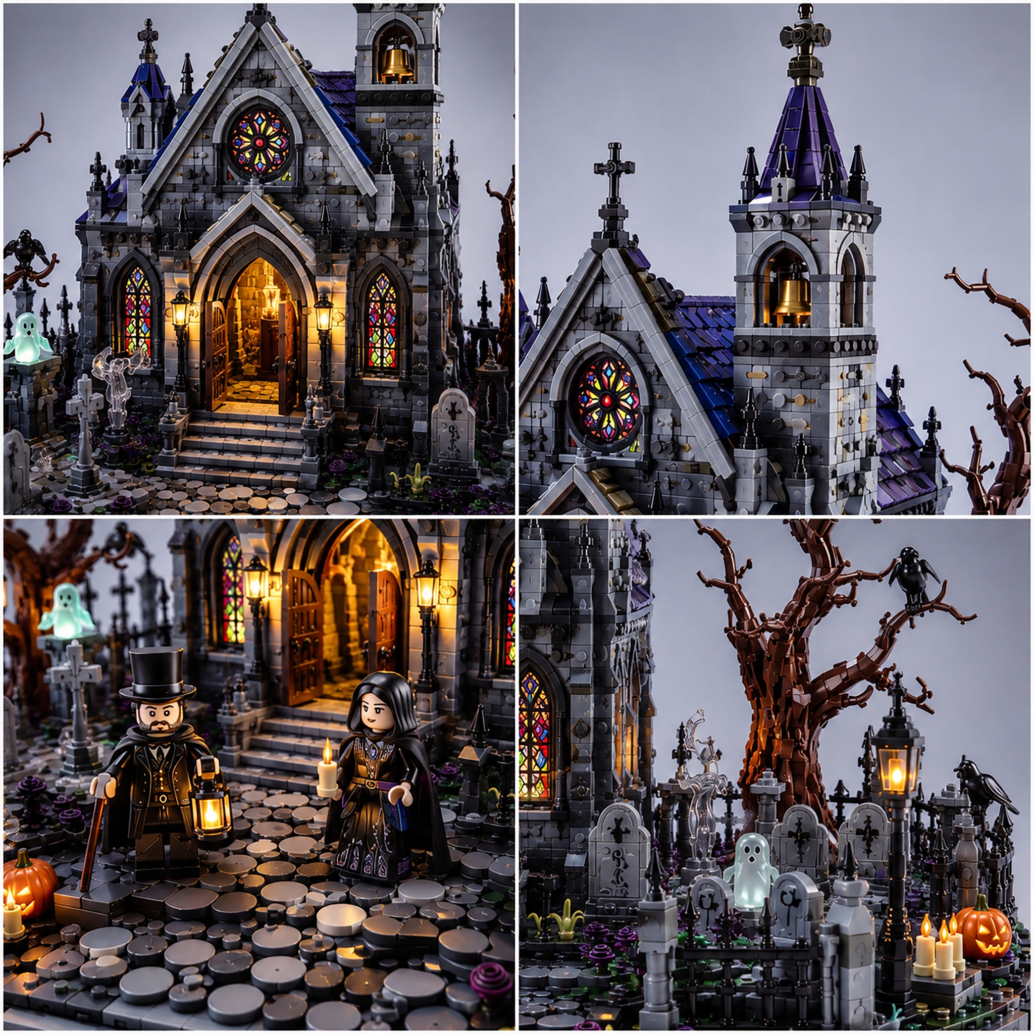 Haunted Gothic Chapel Building Blocks Set
