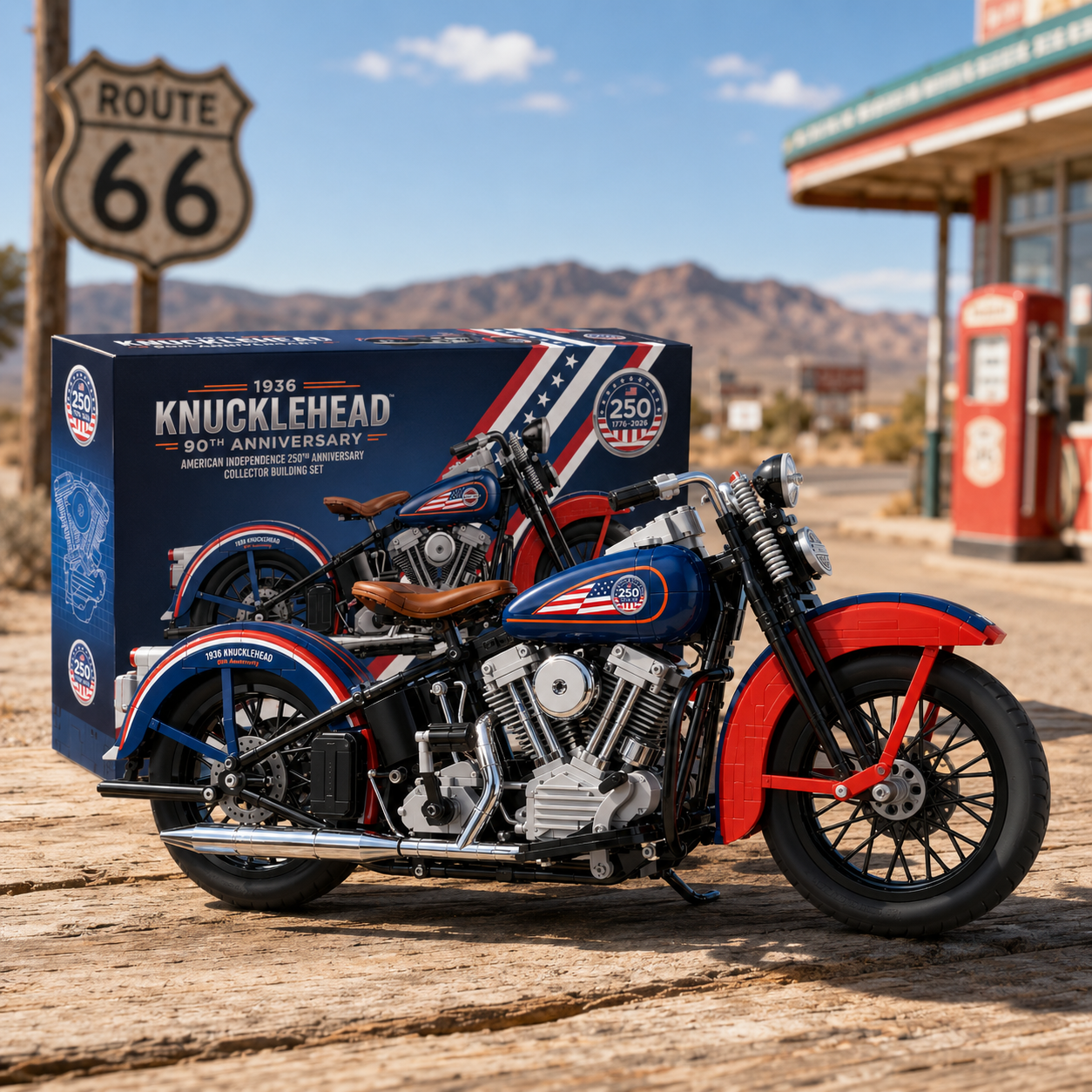 🏍️ 1936 Knucklehead 90th Anniversary × American Independence 250th Collector Building Set