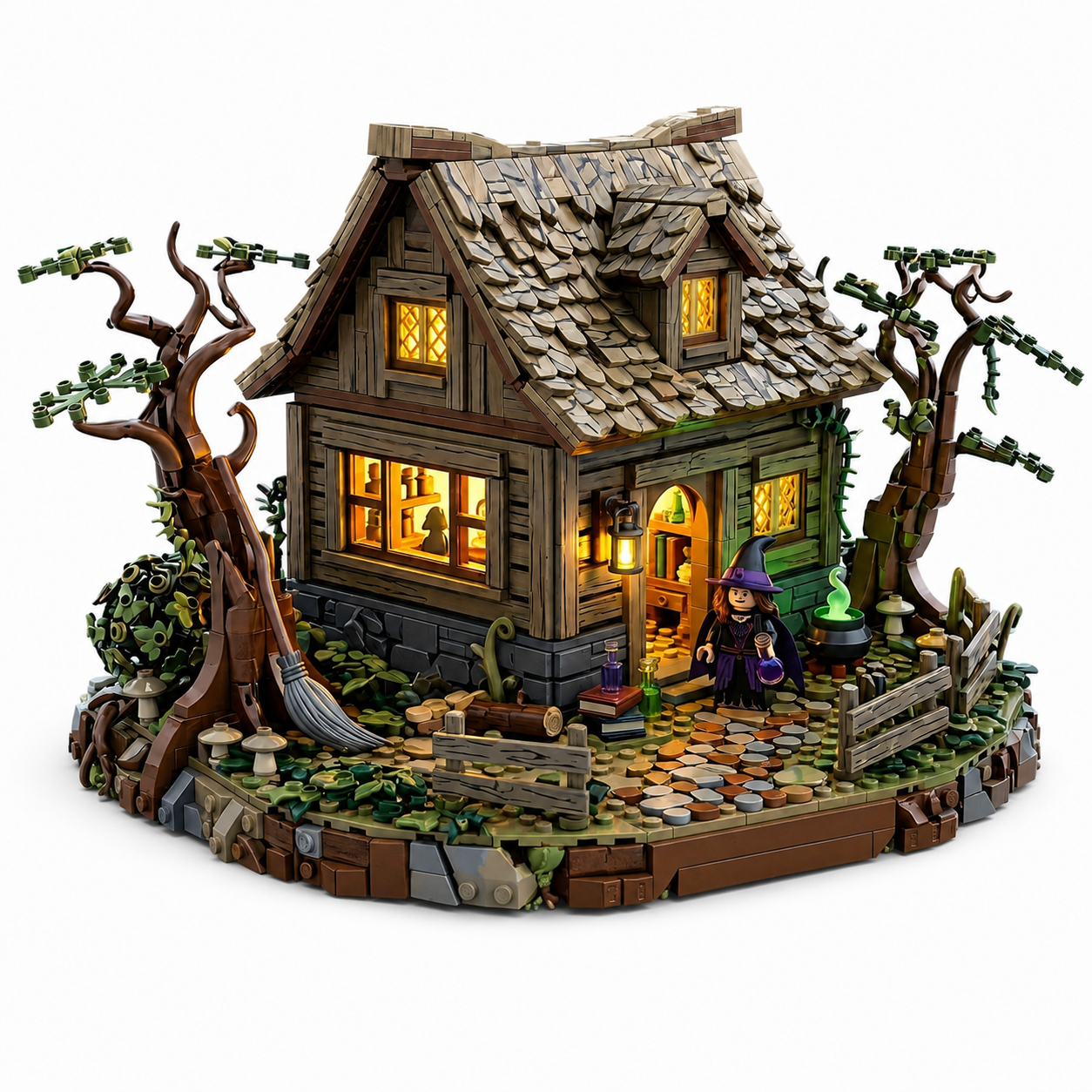 Moonlit Witch Cottage Building Set