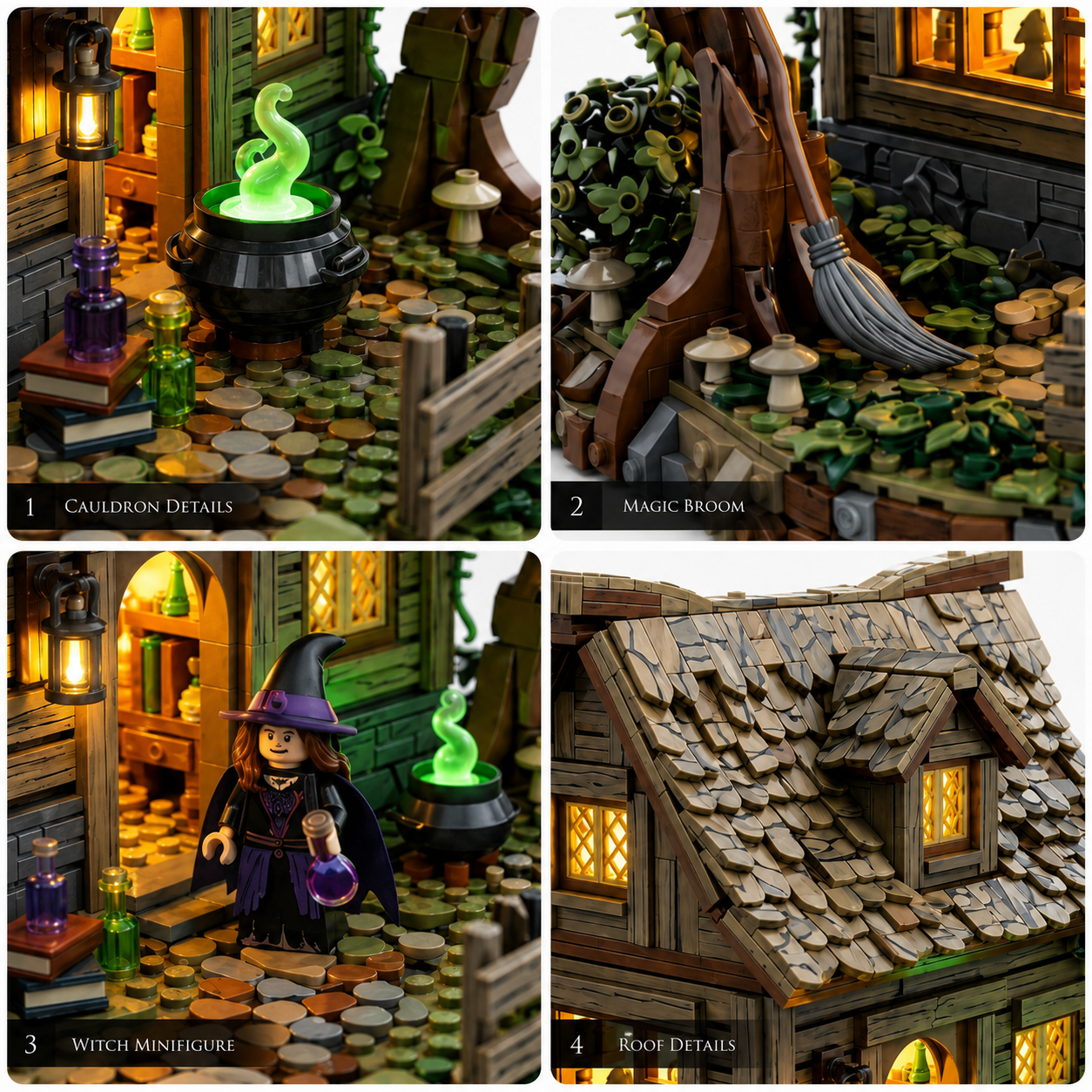 Moonlit Witch Cottage Building Set