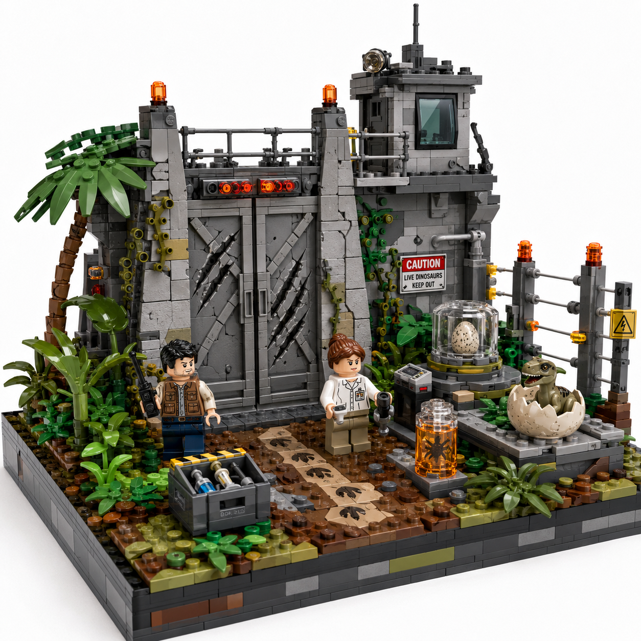 Tropical Dino Hatchery Gate Collector Building Set