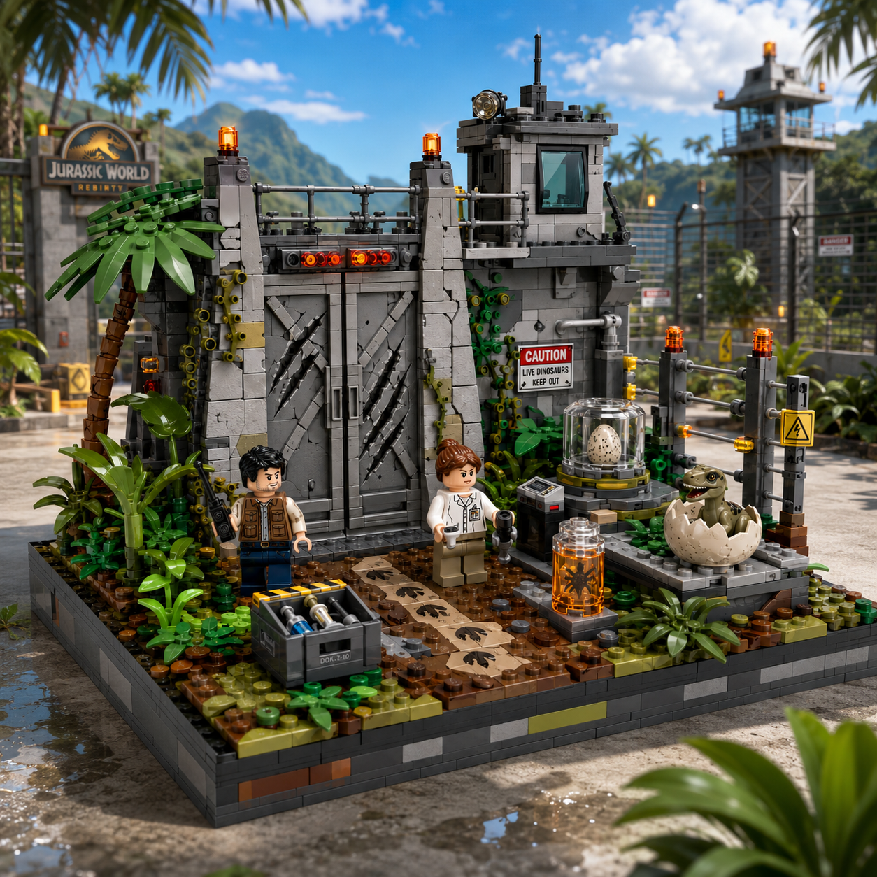 Tropical Dino Hatchery Gate Collector Building Set