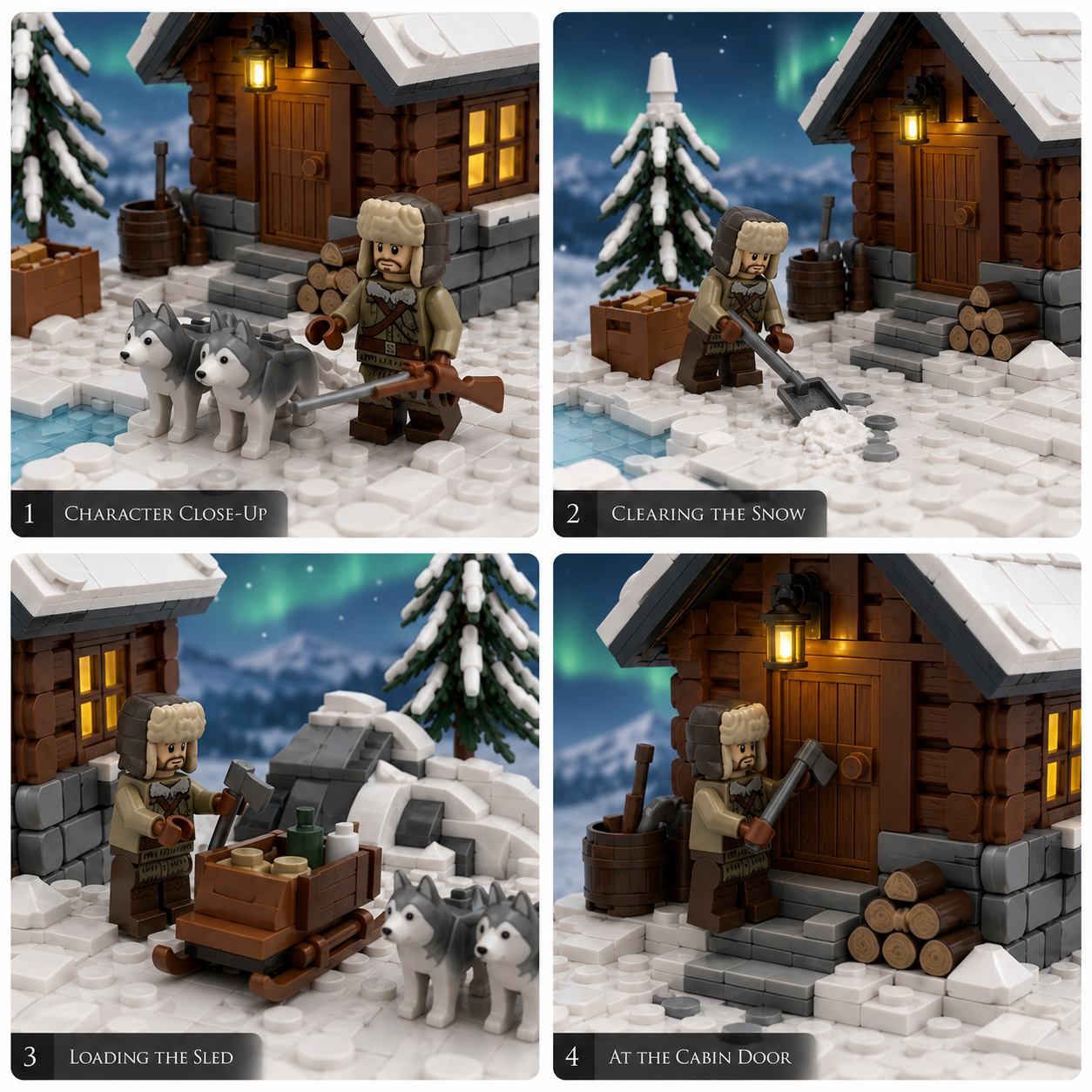Snowbound Cabin Winter Display Building Set