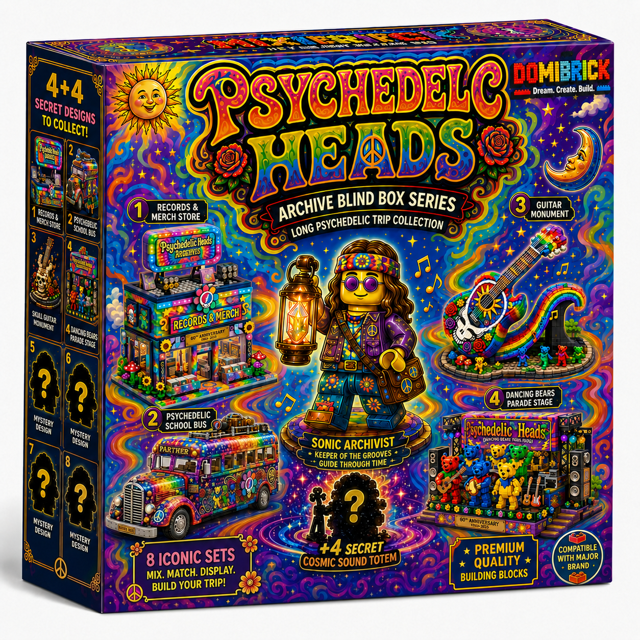 MIXIBRICK PSYCHEDELIC HEADS SOUND CAPSULE BLIND BOX SERIES