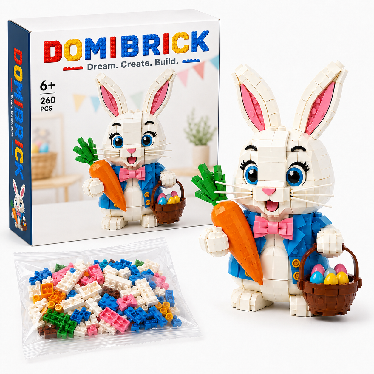 Carrot Bunny Easter Adventure Building Block Set