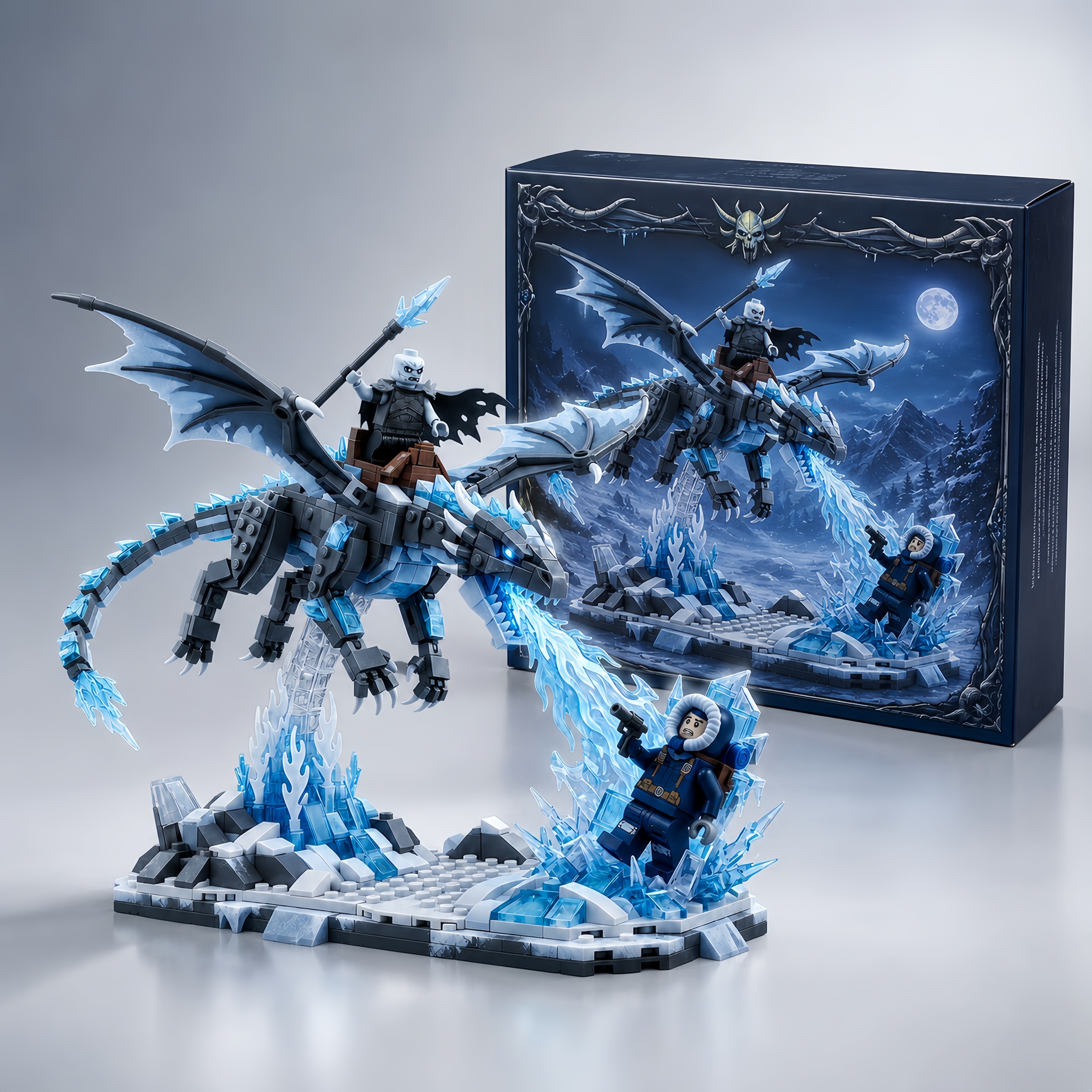 Frostfang Dragon Rider Building Set