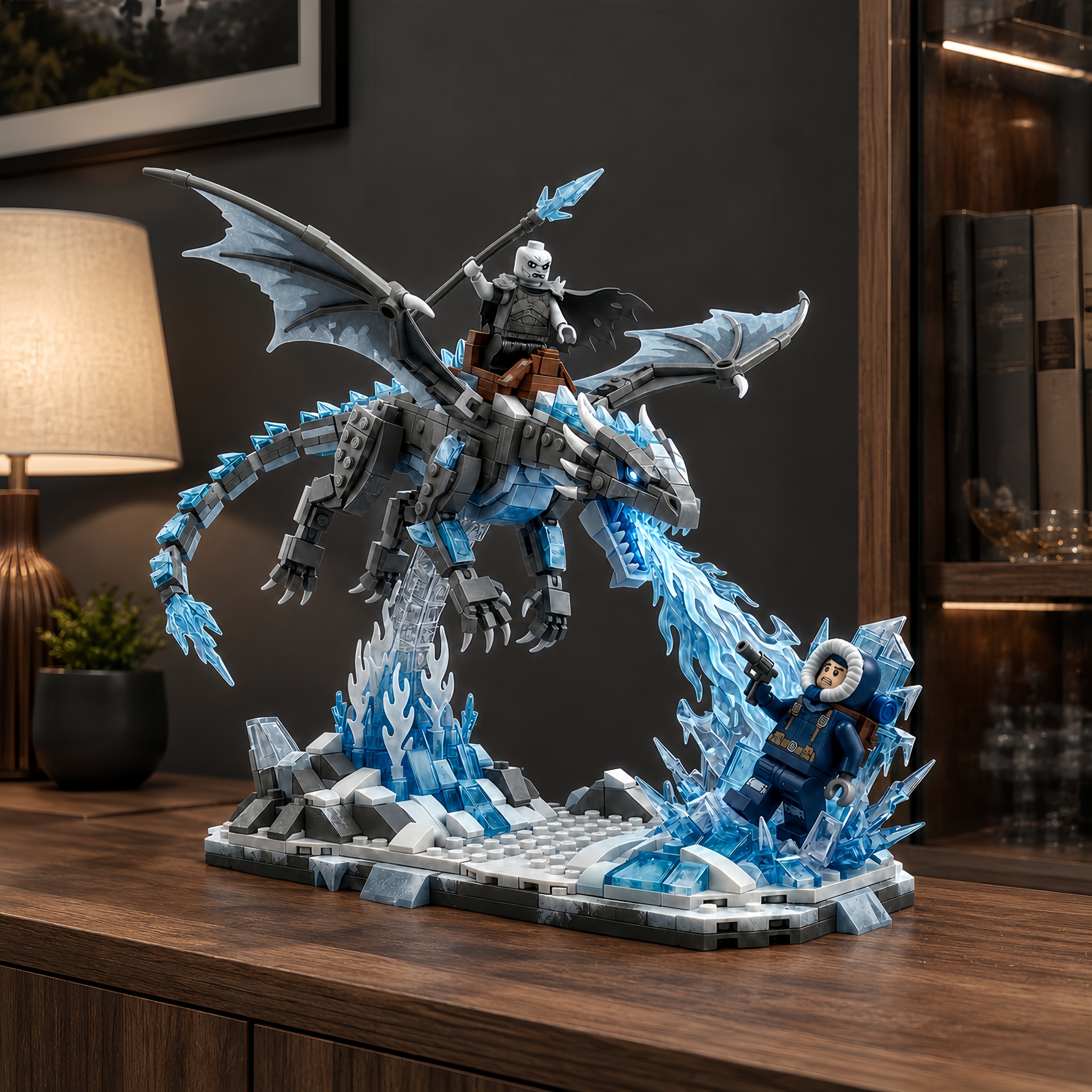 Frostfang Dragon Rider Building Set
