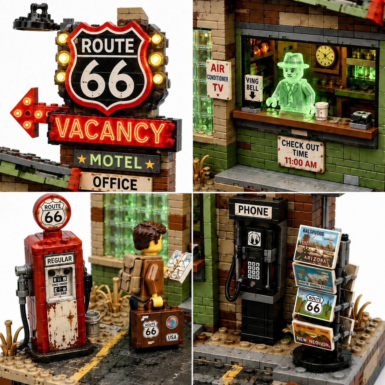 Route 66 Haunted Motel Collector Building Set