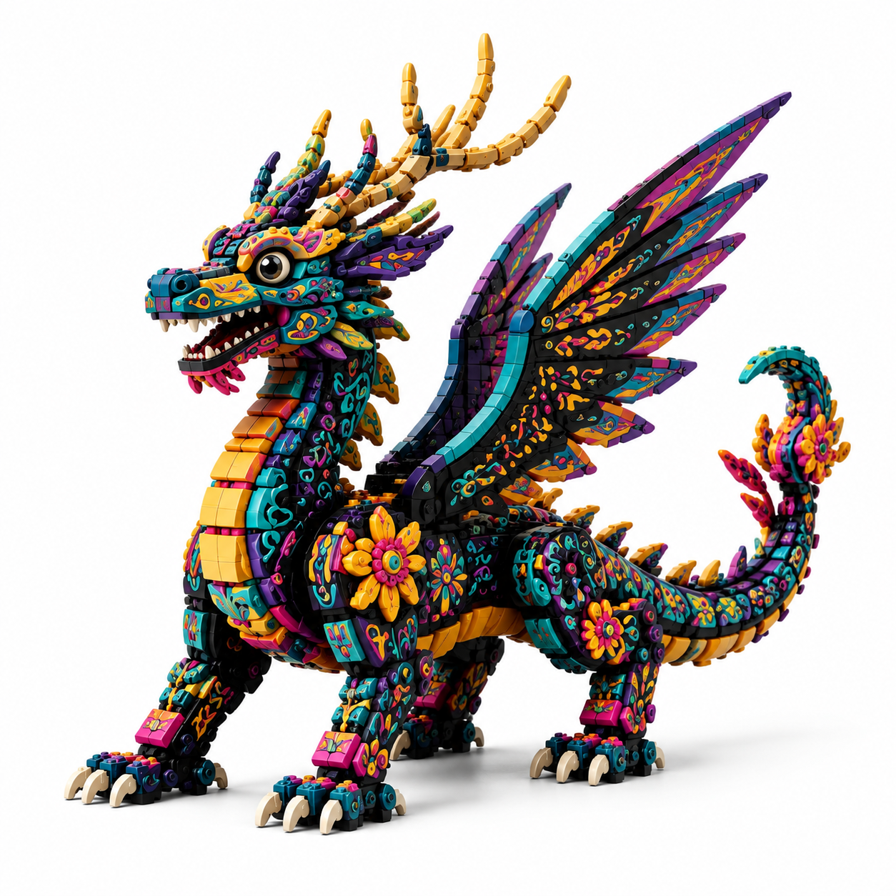 Alebrije Dragon Guardians of the Spirit World Collector Building Set