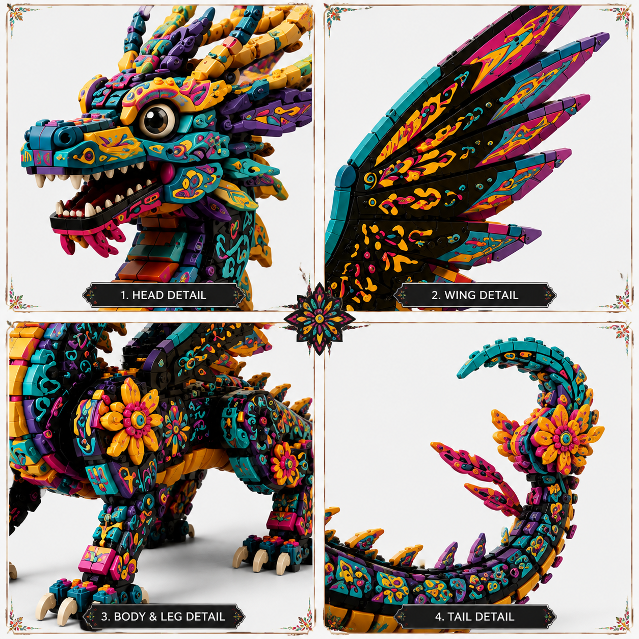 Alebrije Dragon Guardians of the Spirit World Collector Building Set