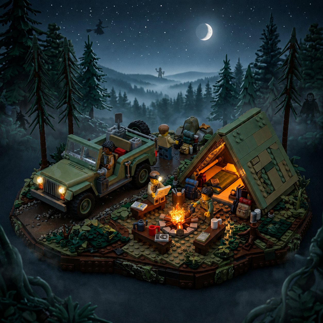 Midnight Expedition Camp Building Set