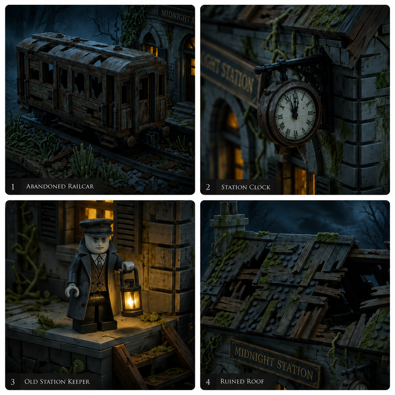 Midnight Abandoned Station Building Set